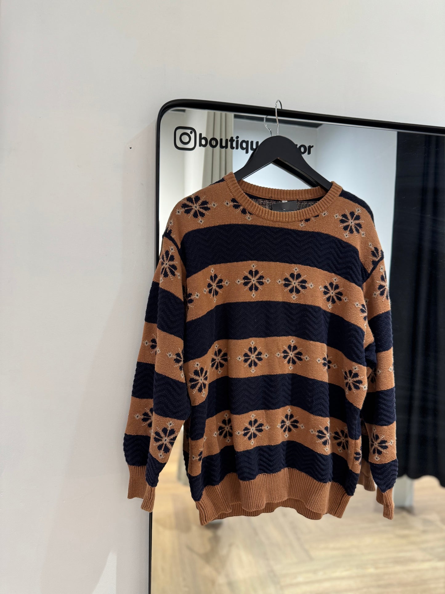 Pull vintage à rayures XXL