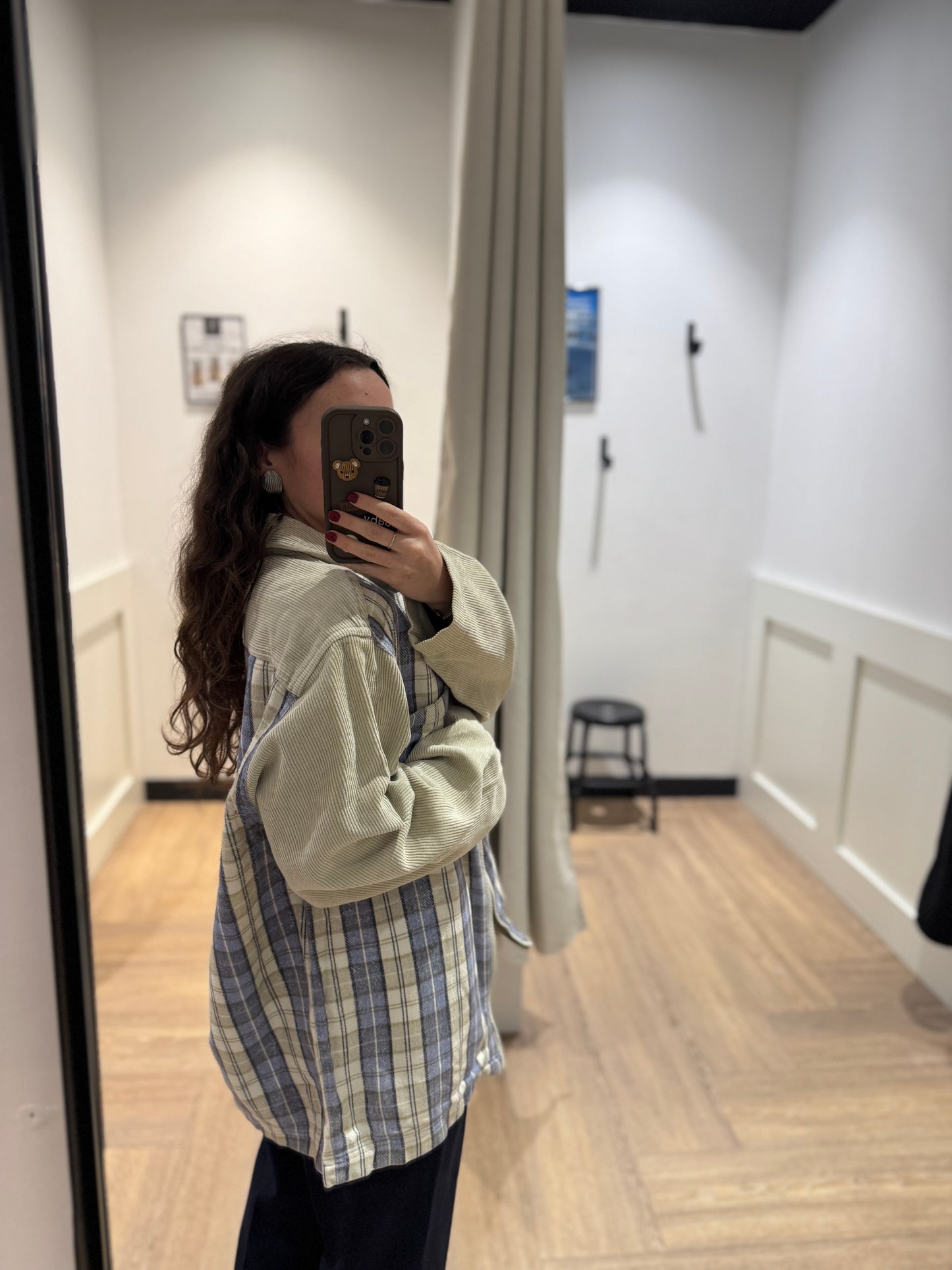 Chemise en velours à carreaux M