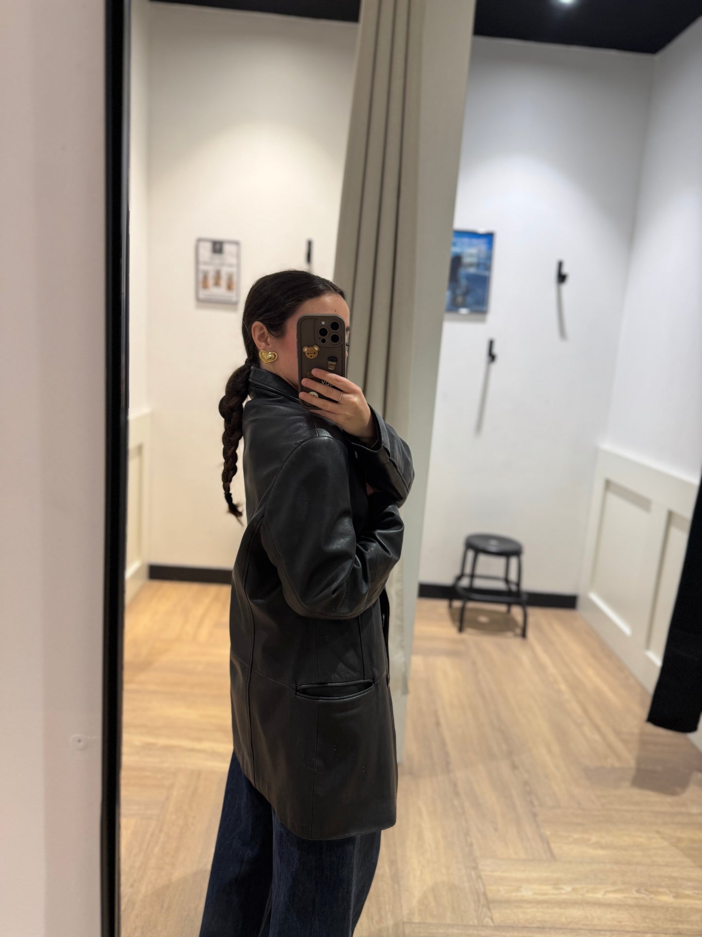 Blazer veste en cuir noir M/L
