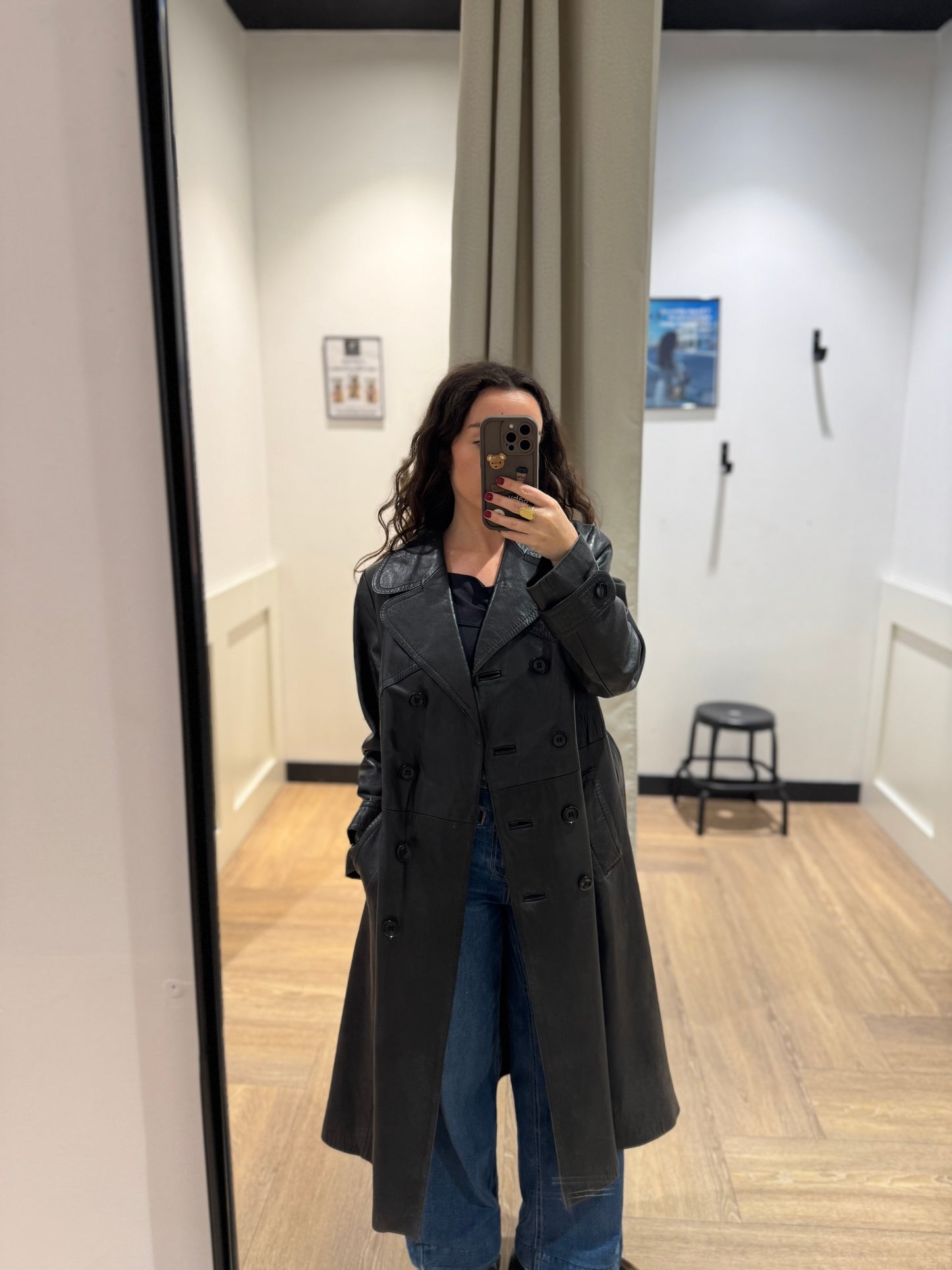 Trench long en cuir S