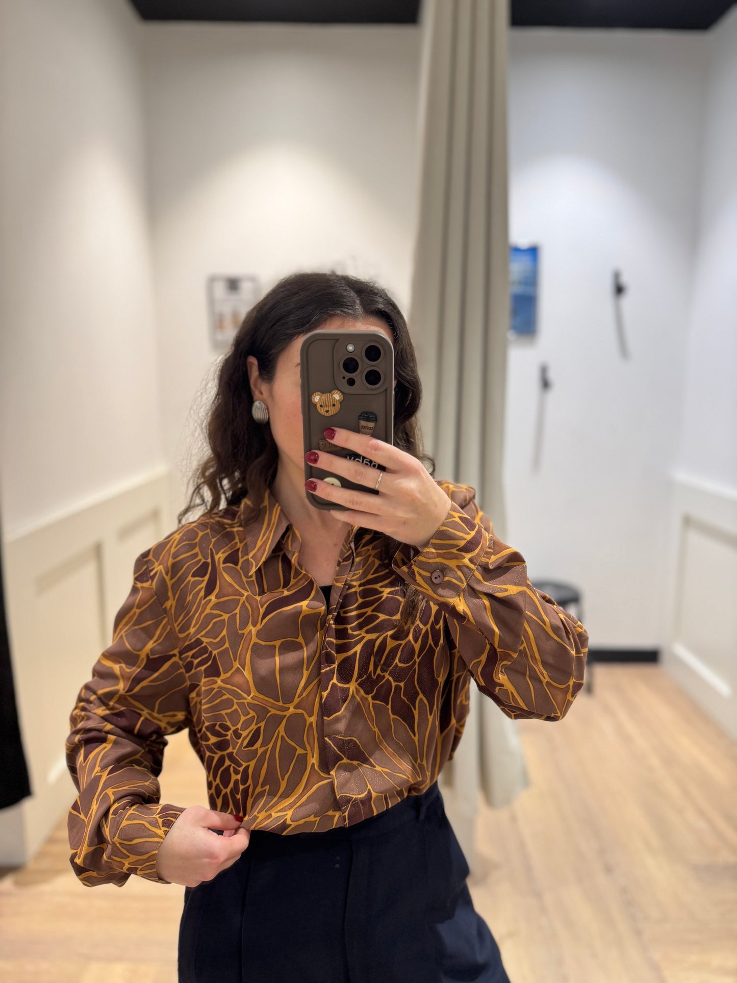 Blouse vintage à motifs M/L