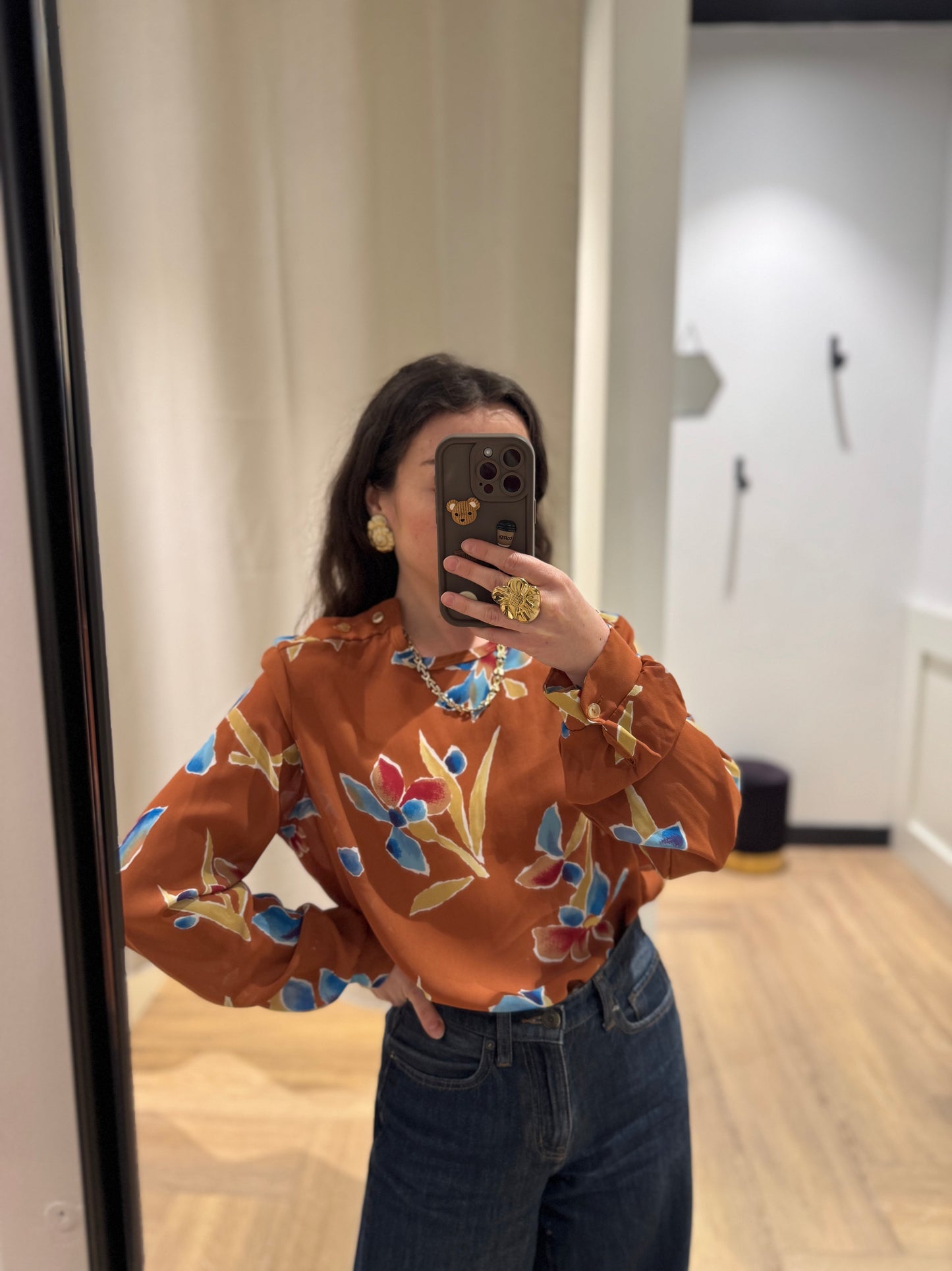 Blouse fluide à fleurs M