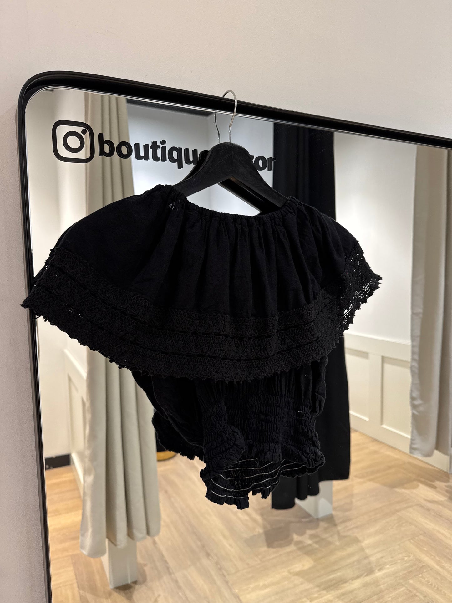 Top à fleurs brodées XS