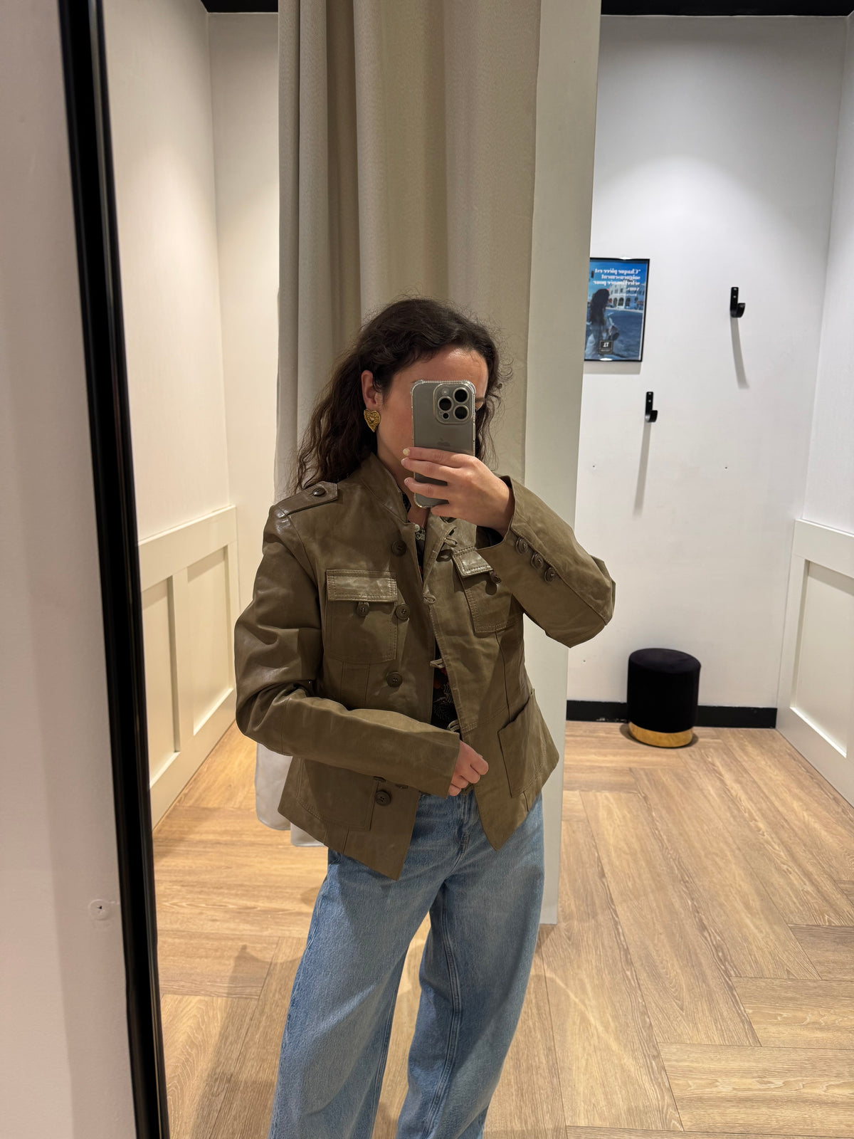 Veste en cuir vintage S