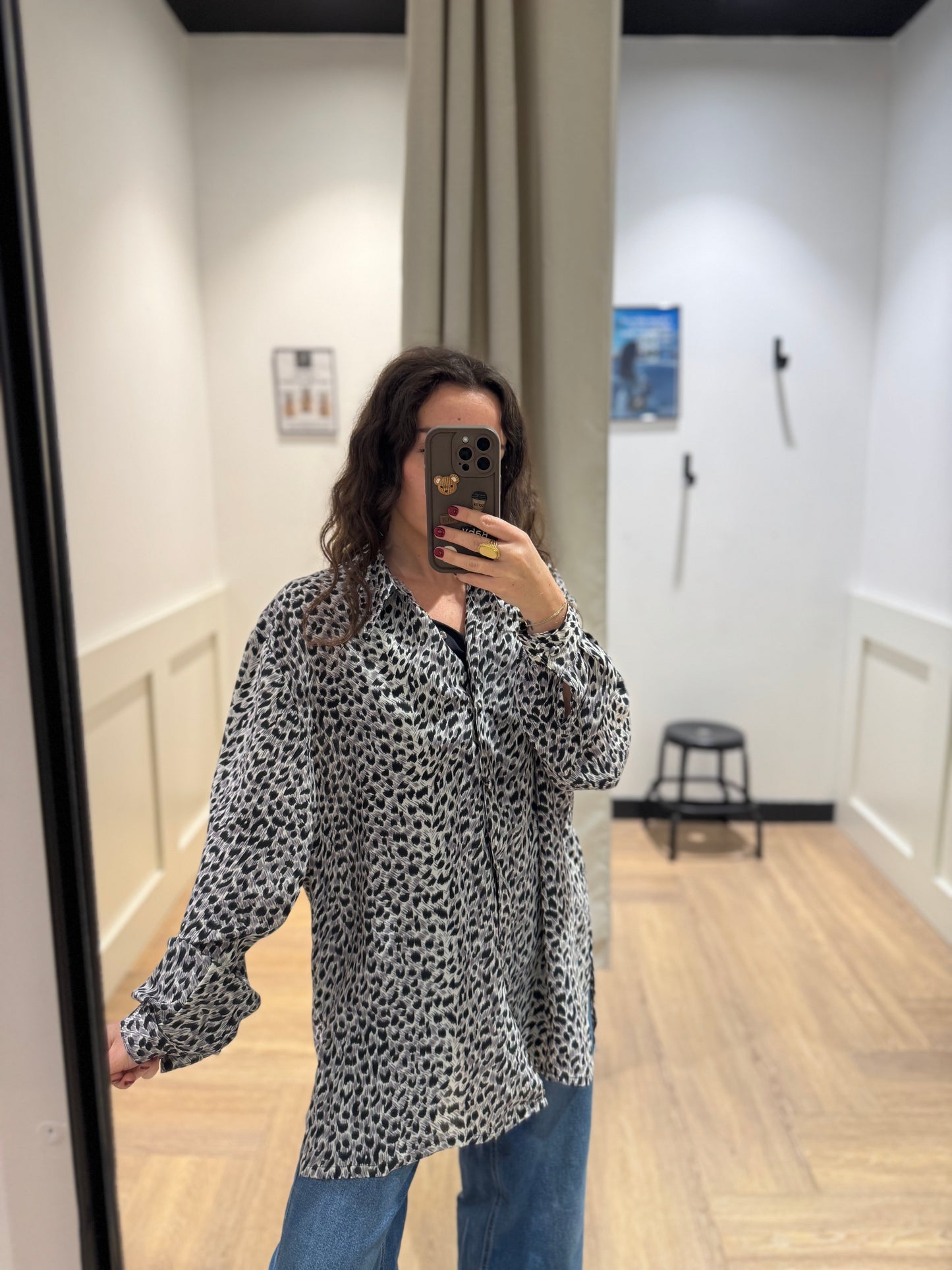 Blouse vintage à motifs XL