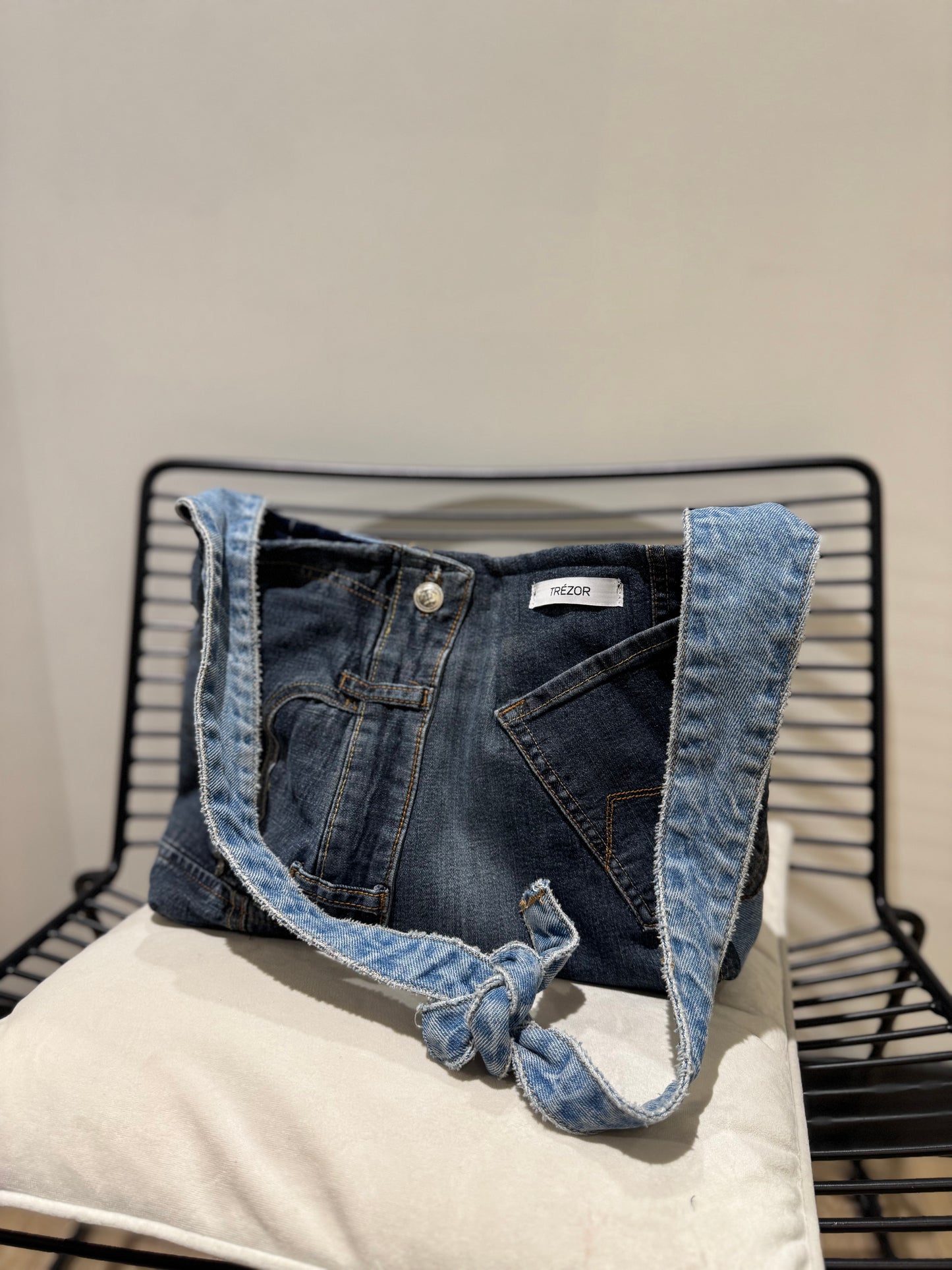Grand sac cabas en jean upcyclé