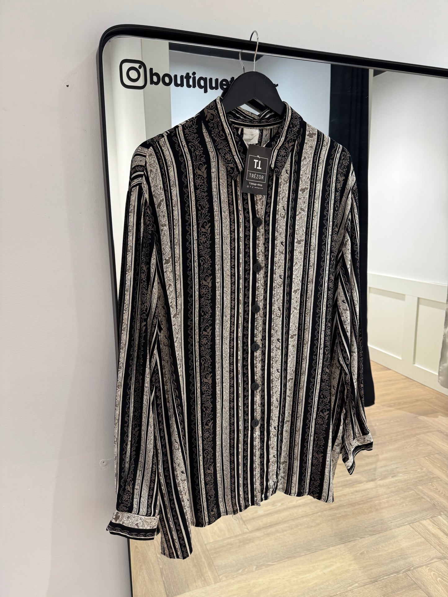 Blouse vintage à motifs 3XL