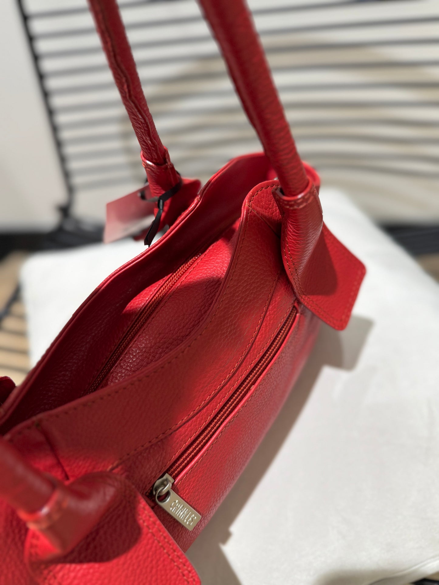 Sac en cuir rouge