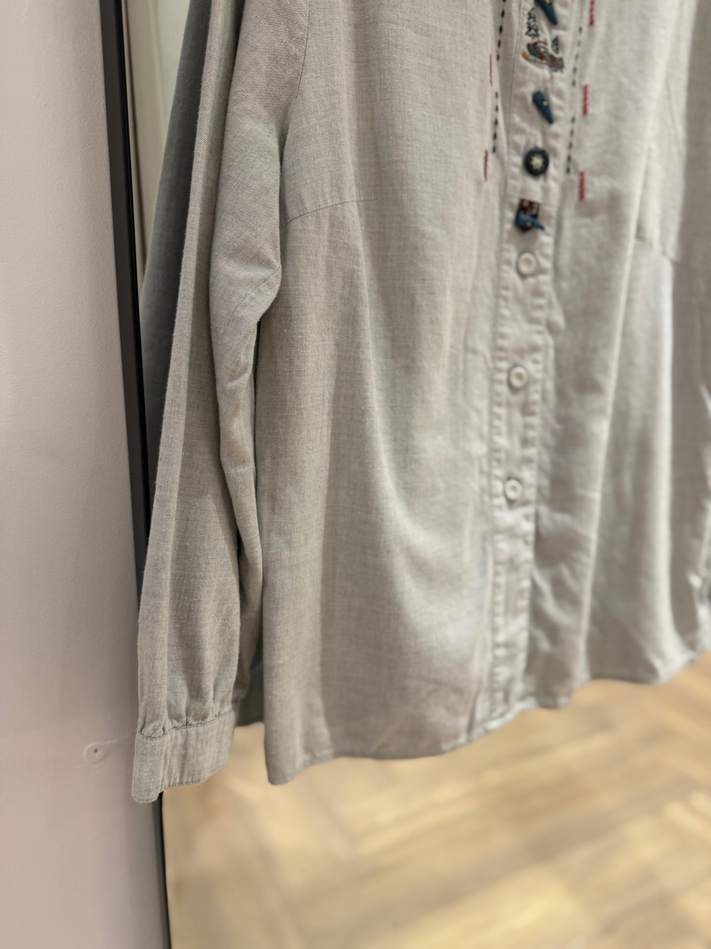 Chemise vintage à broderies XL
