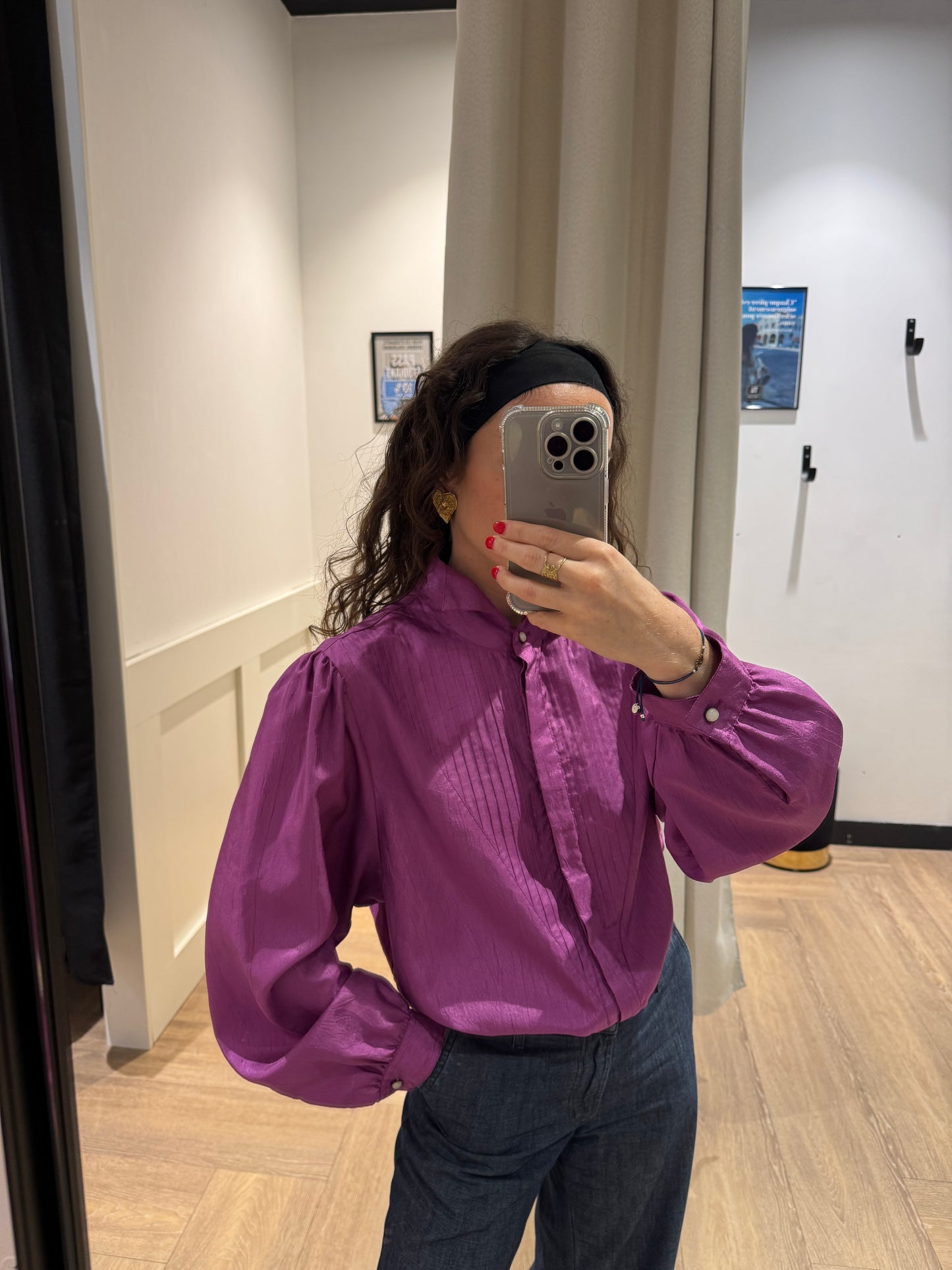 Blouse vintage satinée L