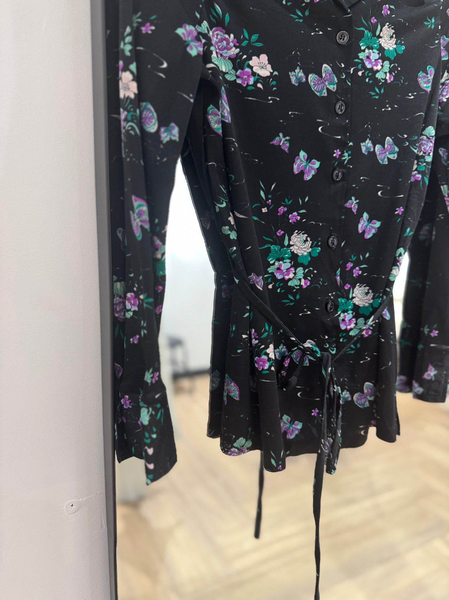 Blouse vintage à fleurs XS