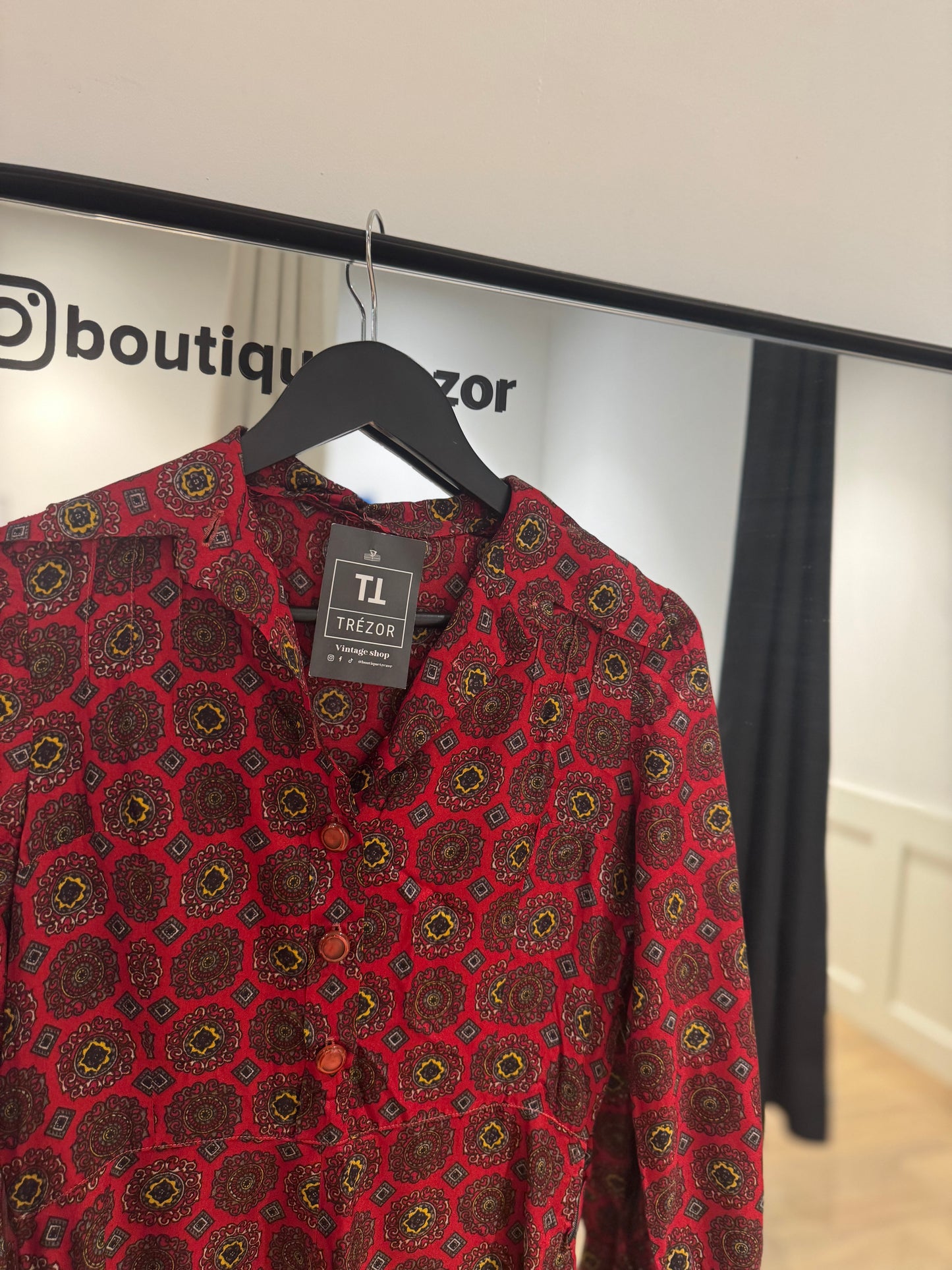 Robe courte vintage à motifs XS