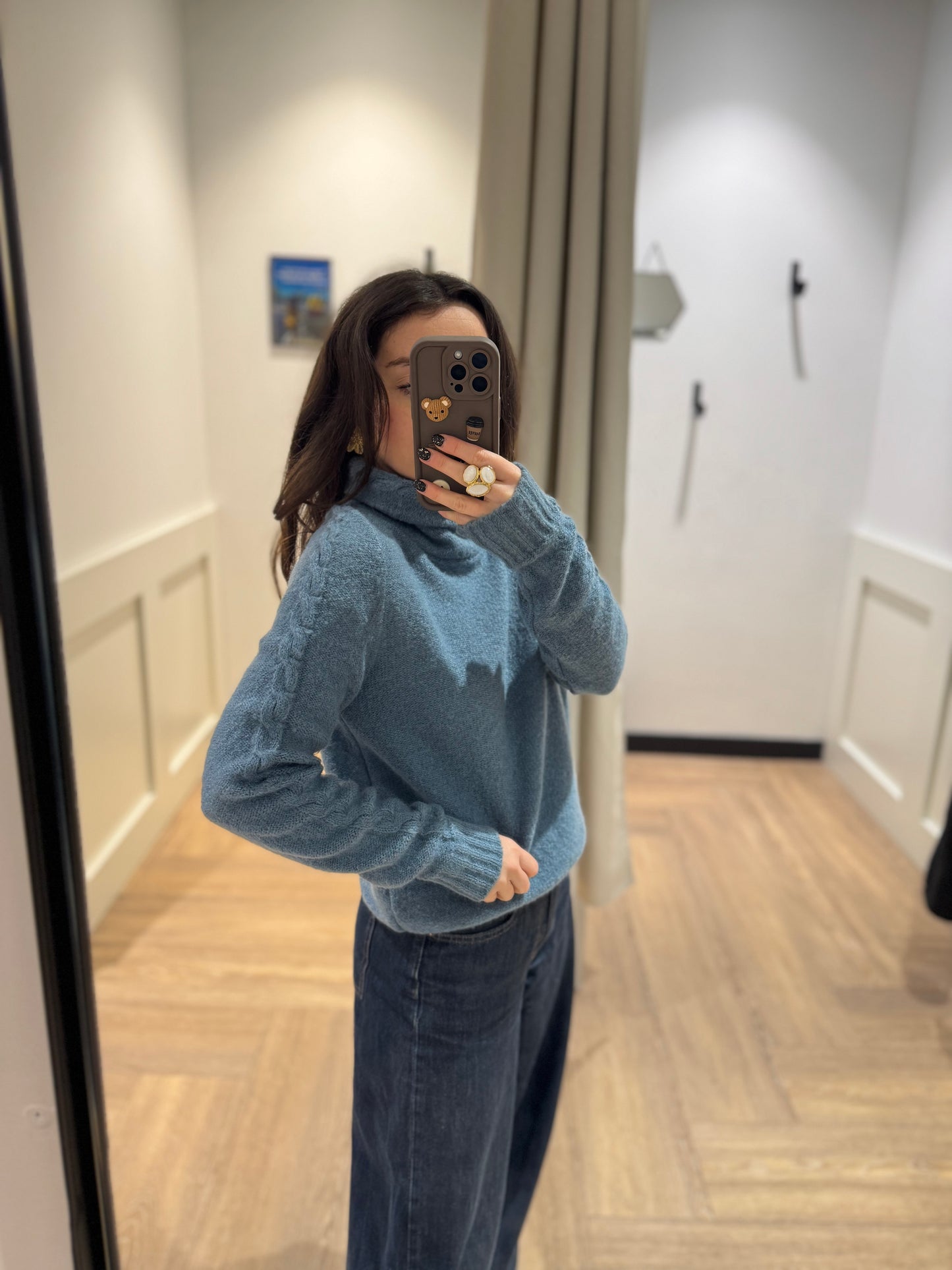 Pull d’hiver vintage à col roulé S