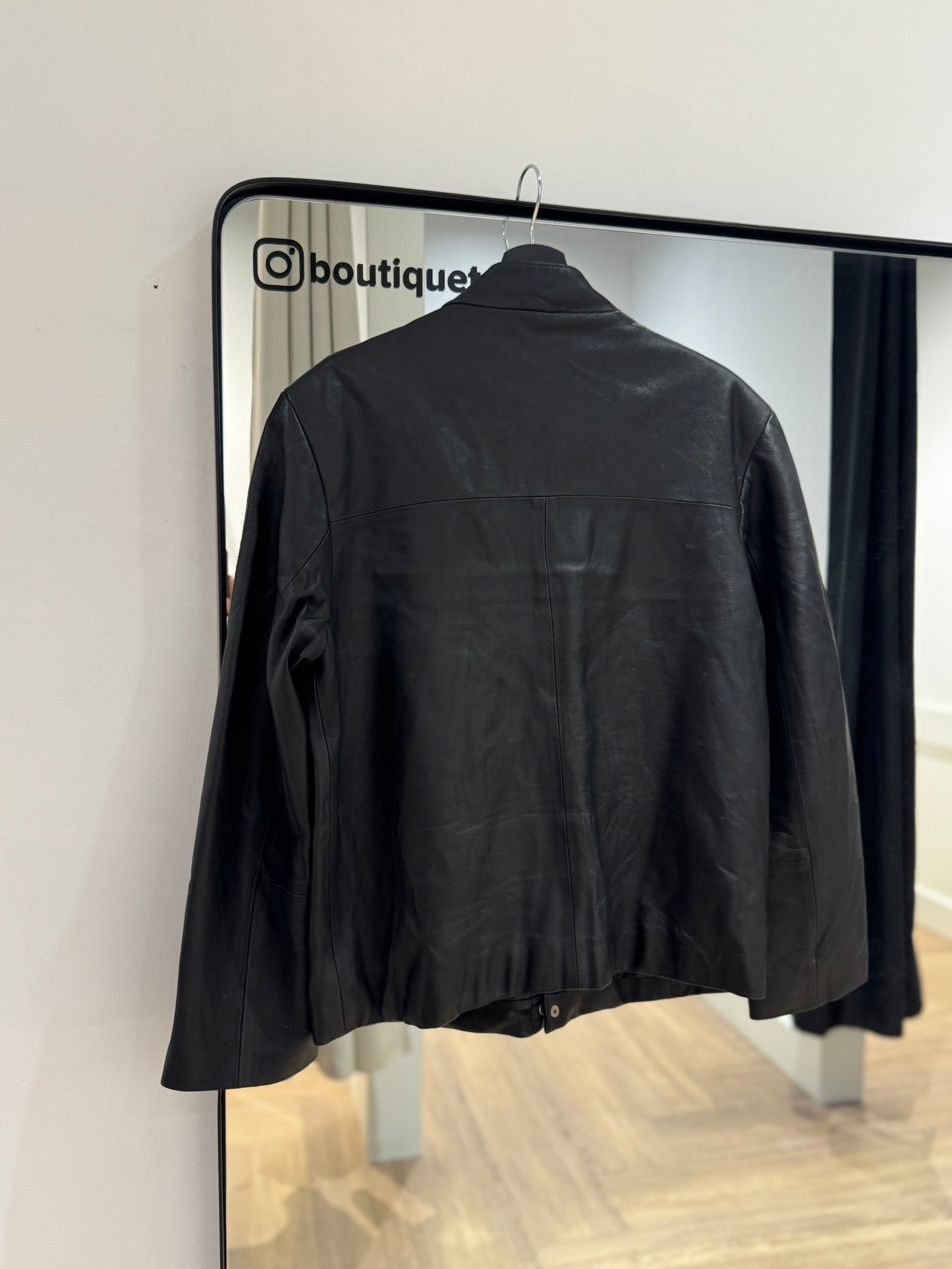 Veste en cuir noir L