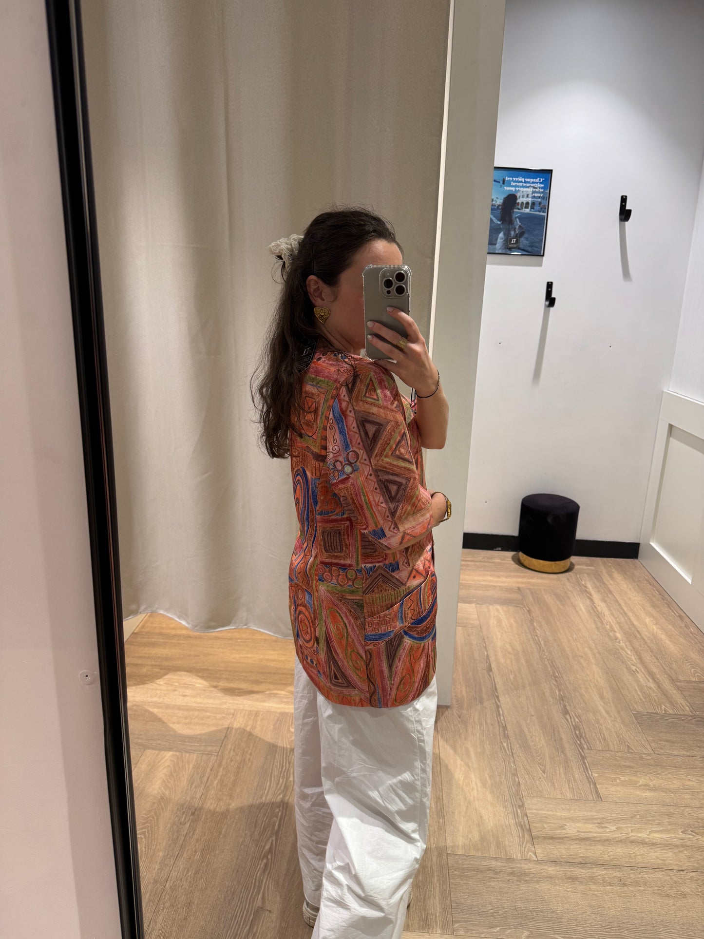 Veste vintage à motifs L