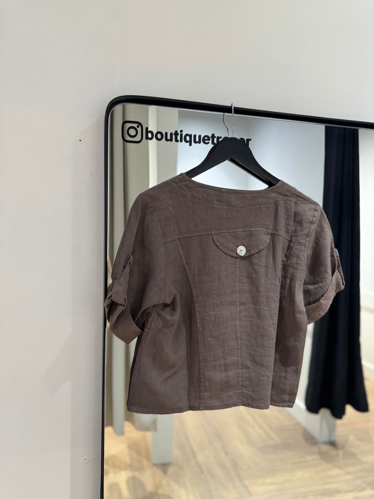 Blouse courte en lin M