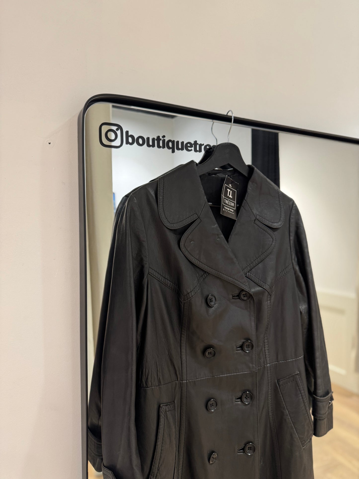 Trench long en cuir S