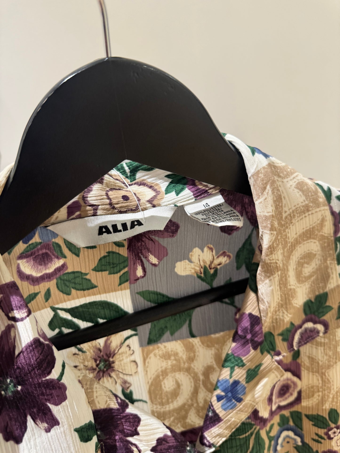 Blouse vintage à fleurs XL