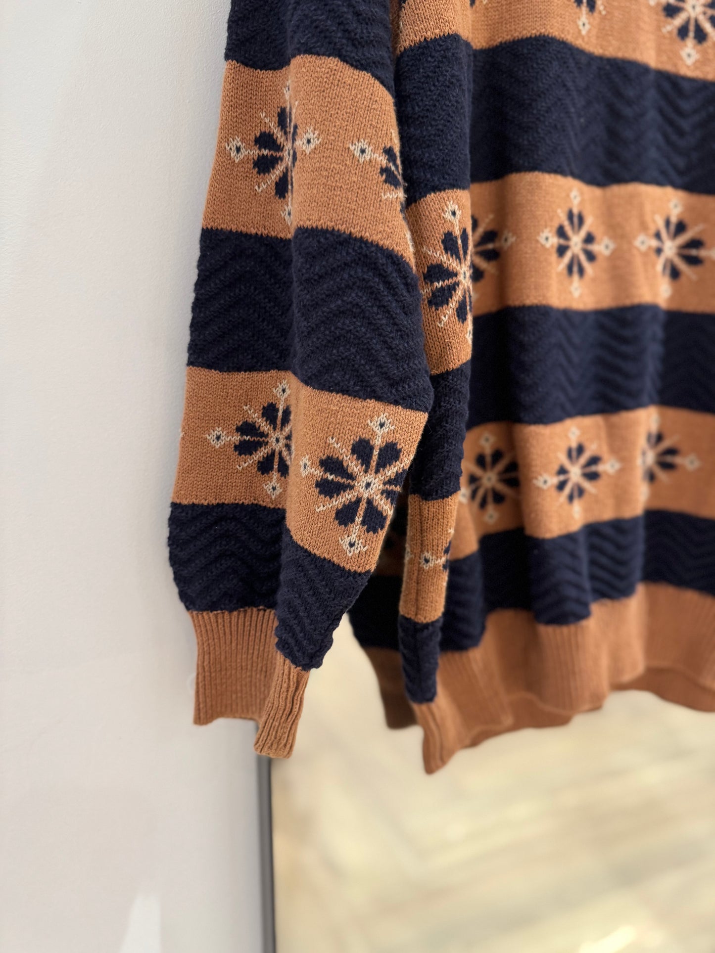 Pull vintage à rayures XXL