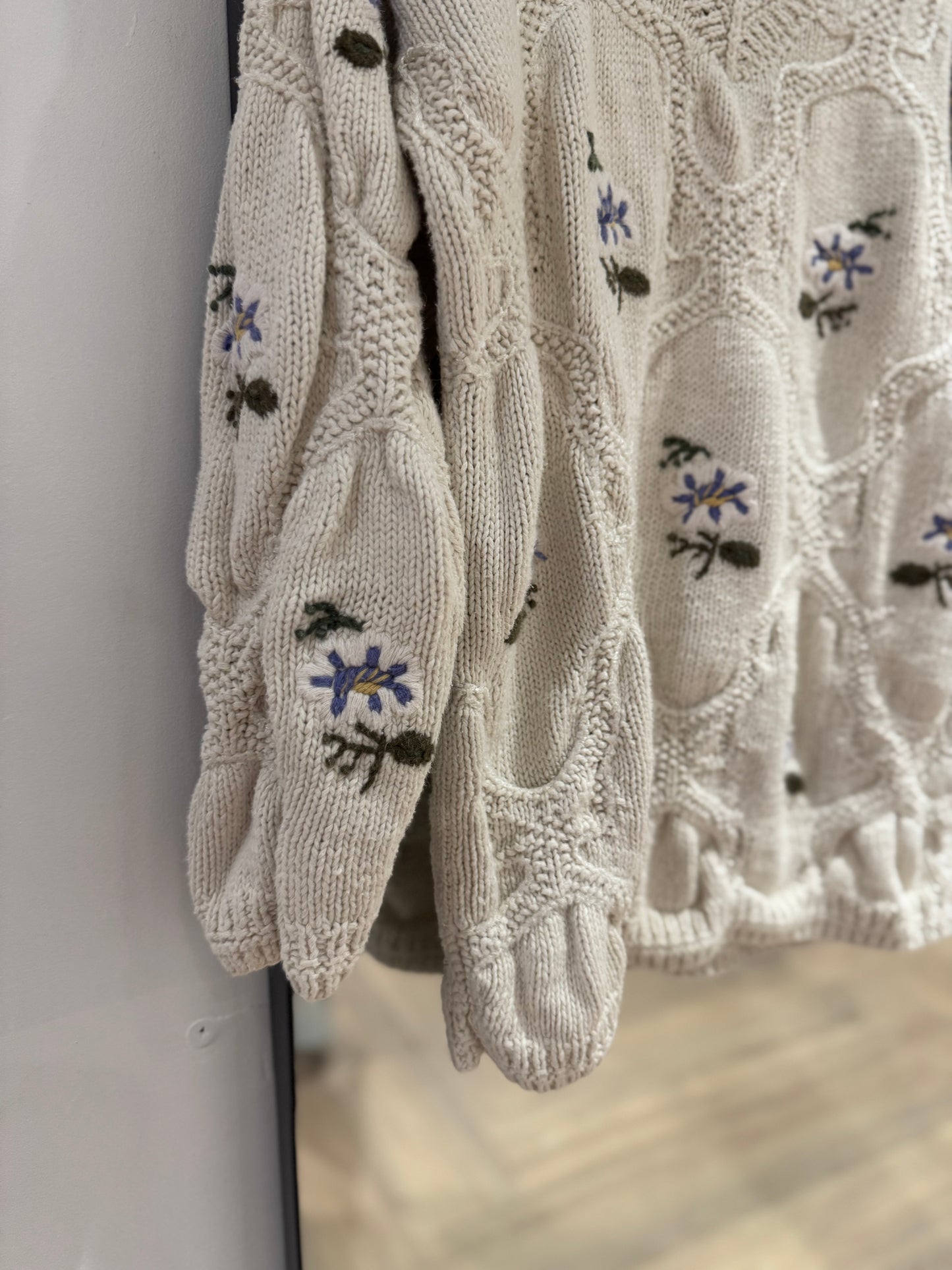 Pull d’hiver à fleurs M