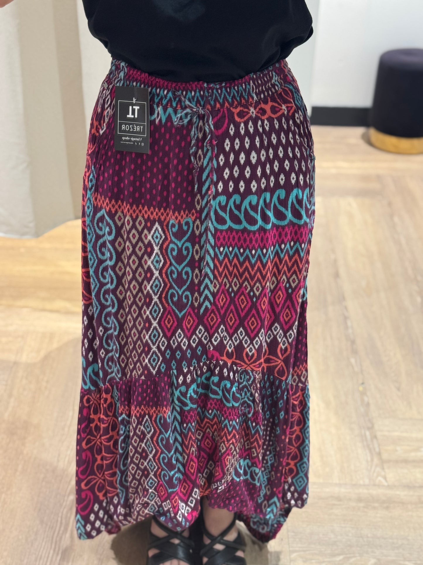Jupe longue à motifs XS