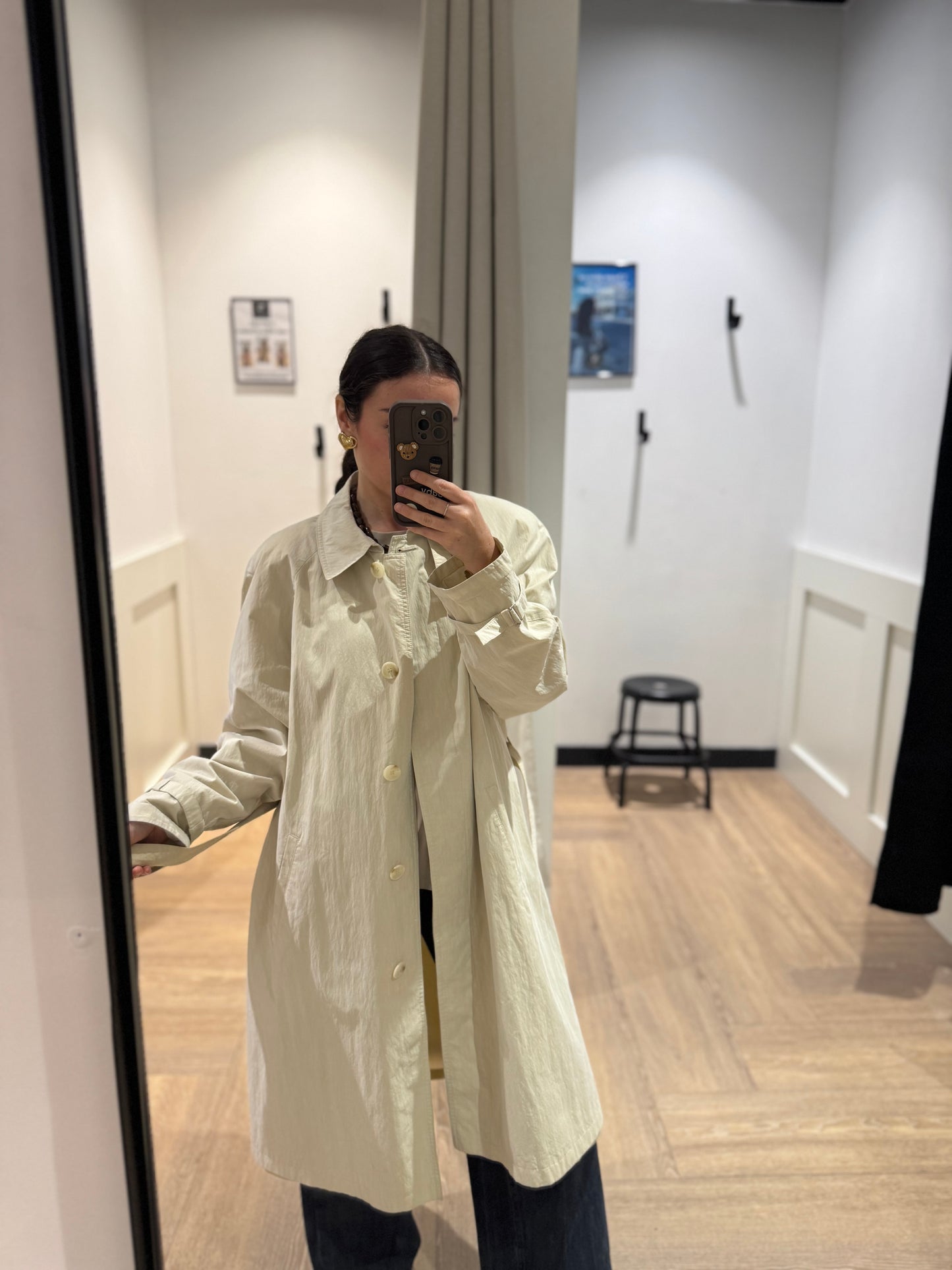 Trench vintage à épaulettes L