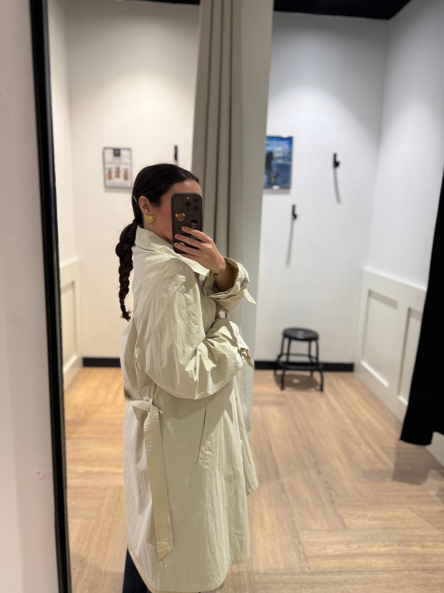 Trench vintage à épaulettes L