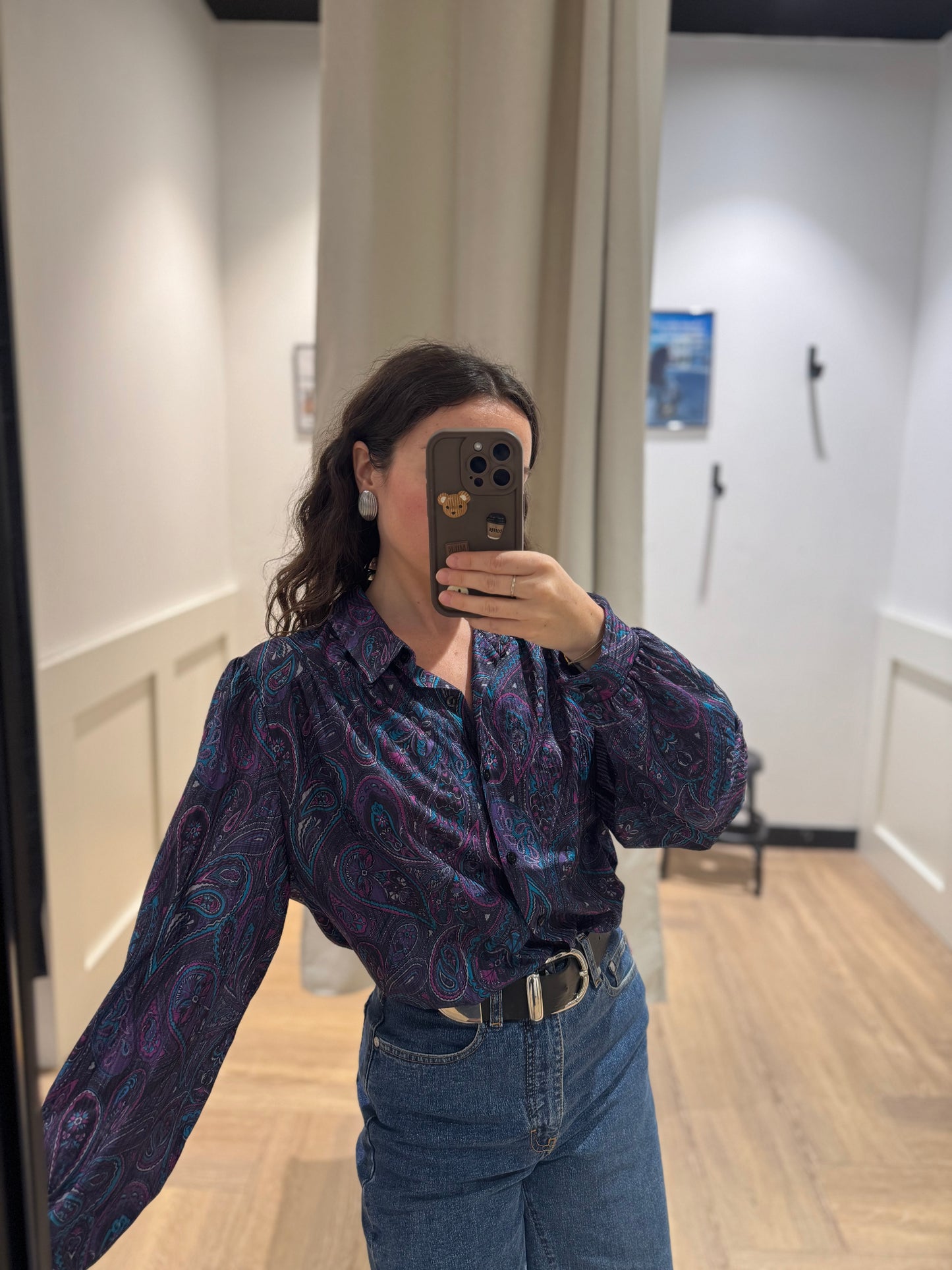Blouse vintage à motifs XL