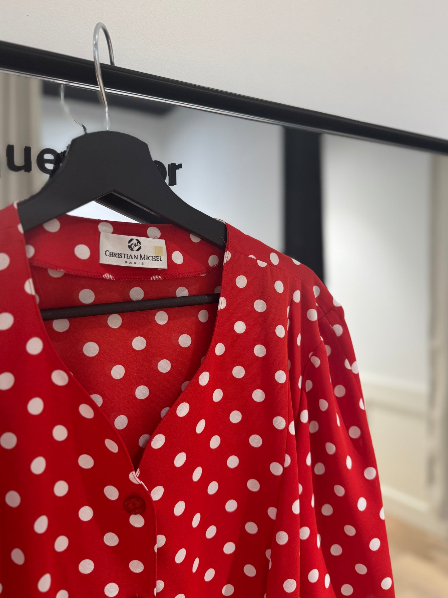Blouse vintage à pois XXXL