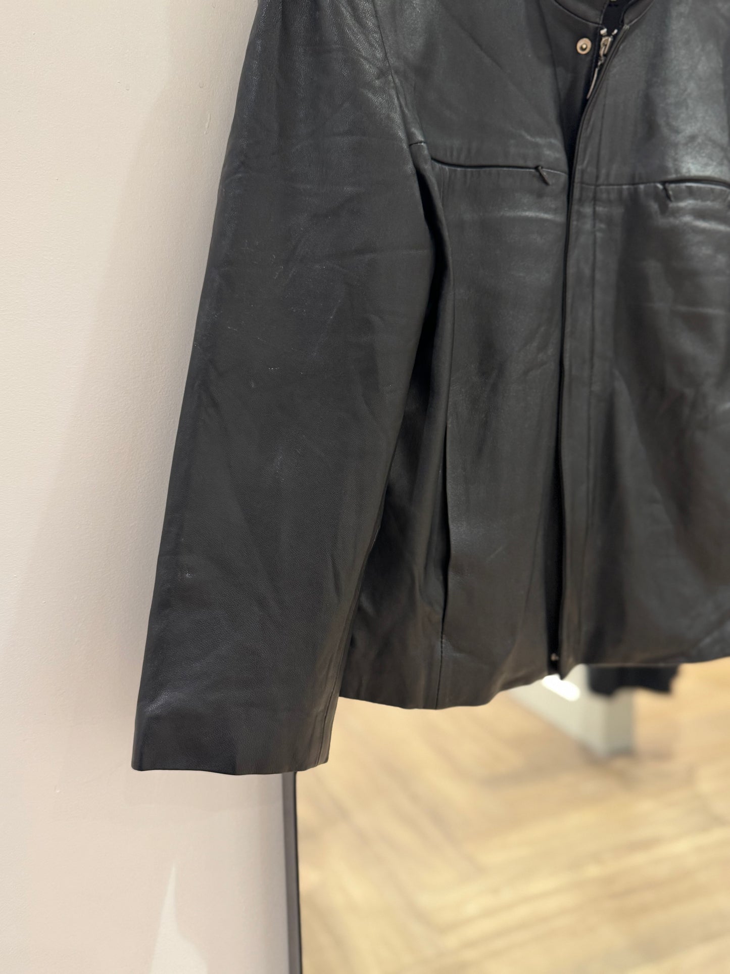 Veste en cuir noir L