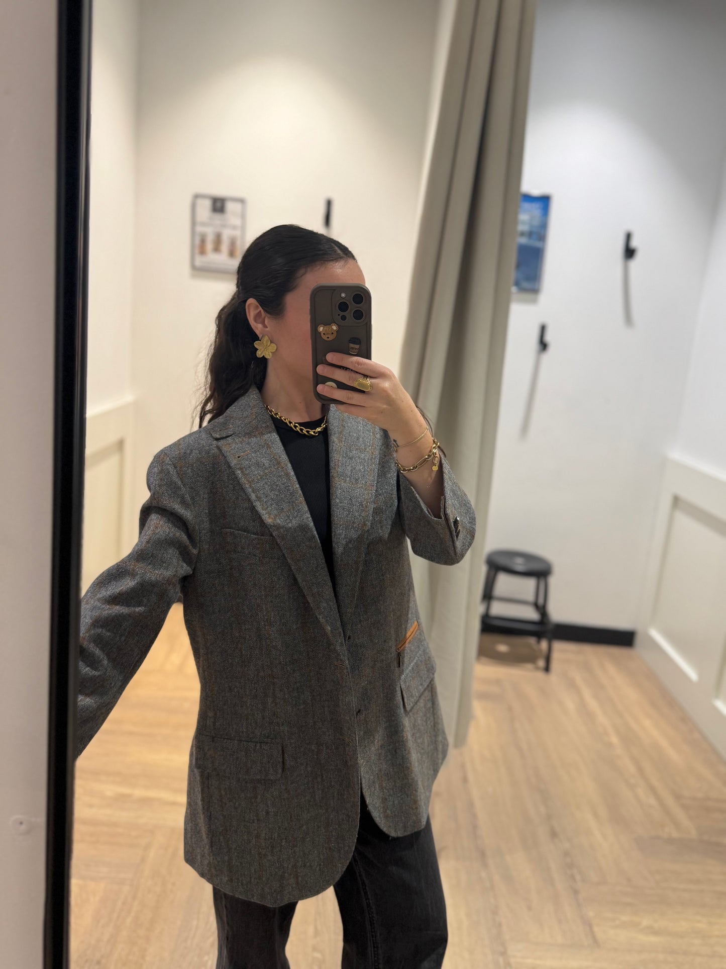 Blazer vintage à carreaux L