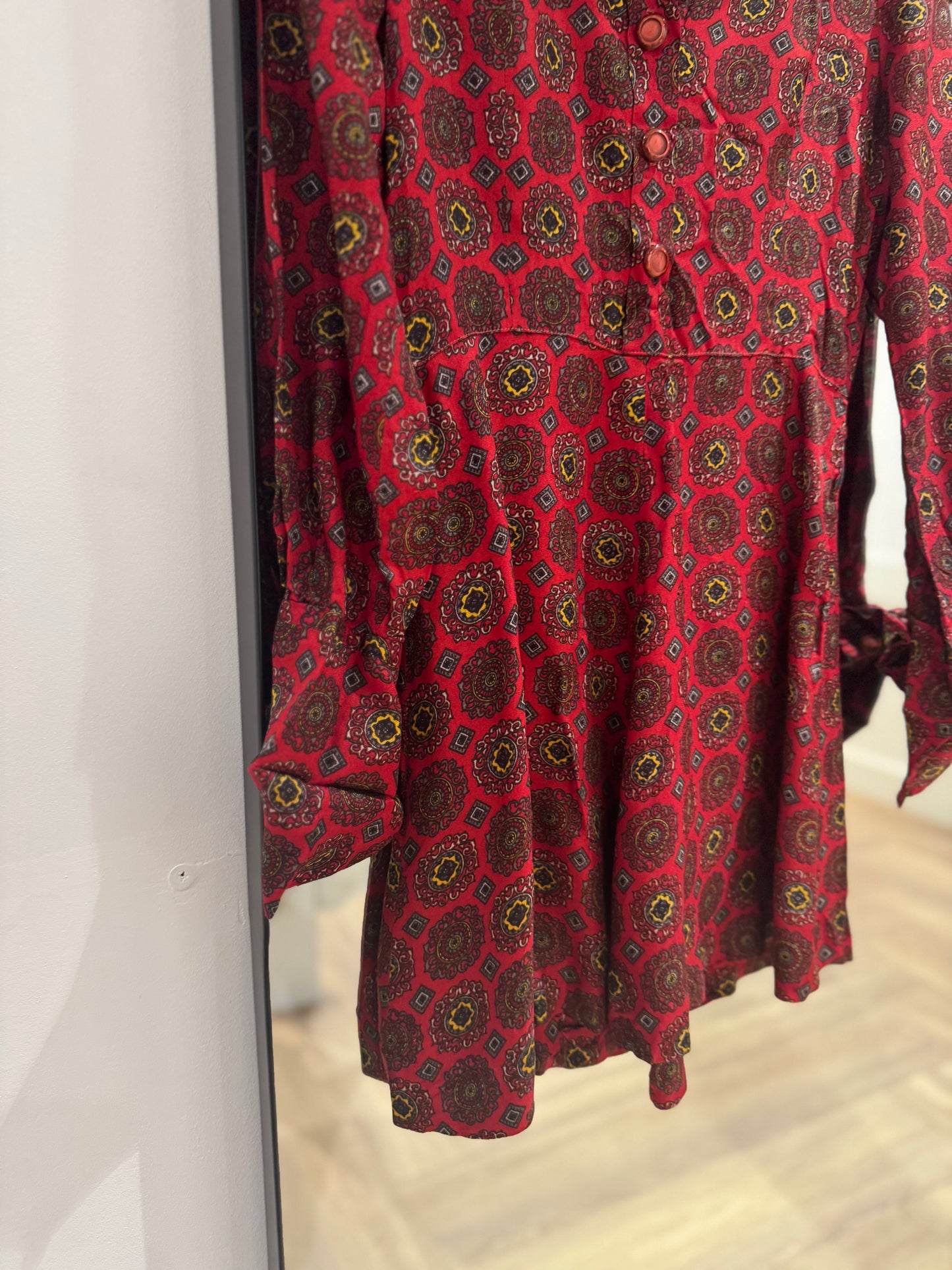 Robe courte vintage à motifs XS