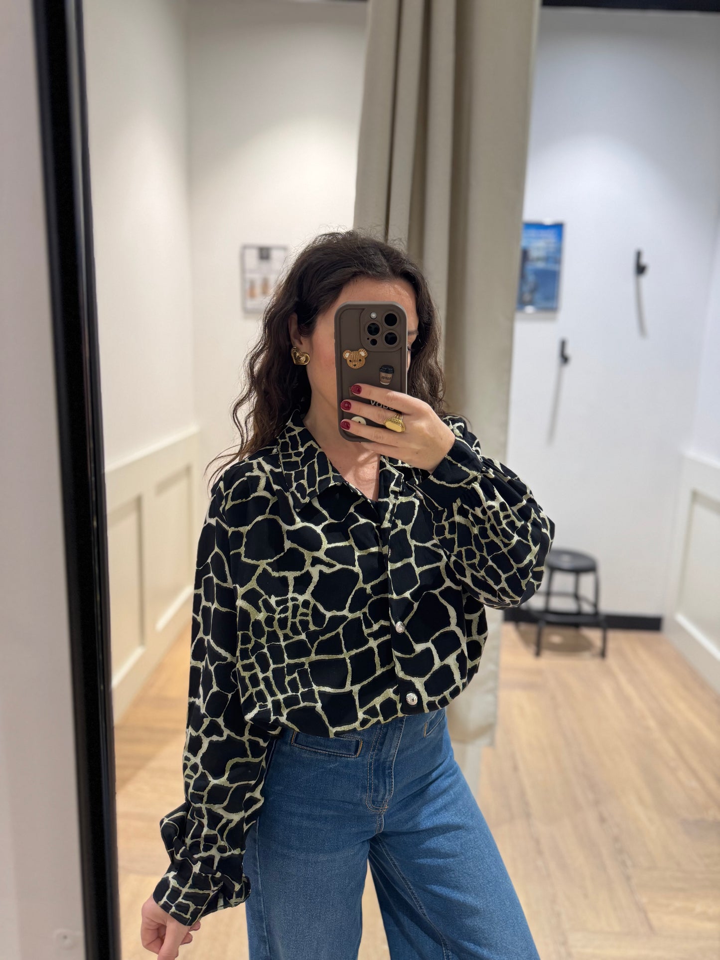 Blouse vintage à motifs XL