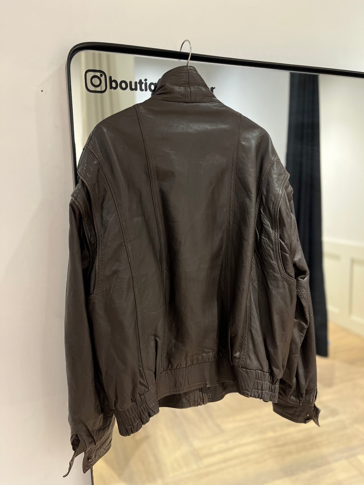 Veste en cuir marron L