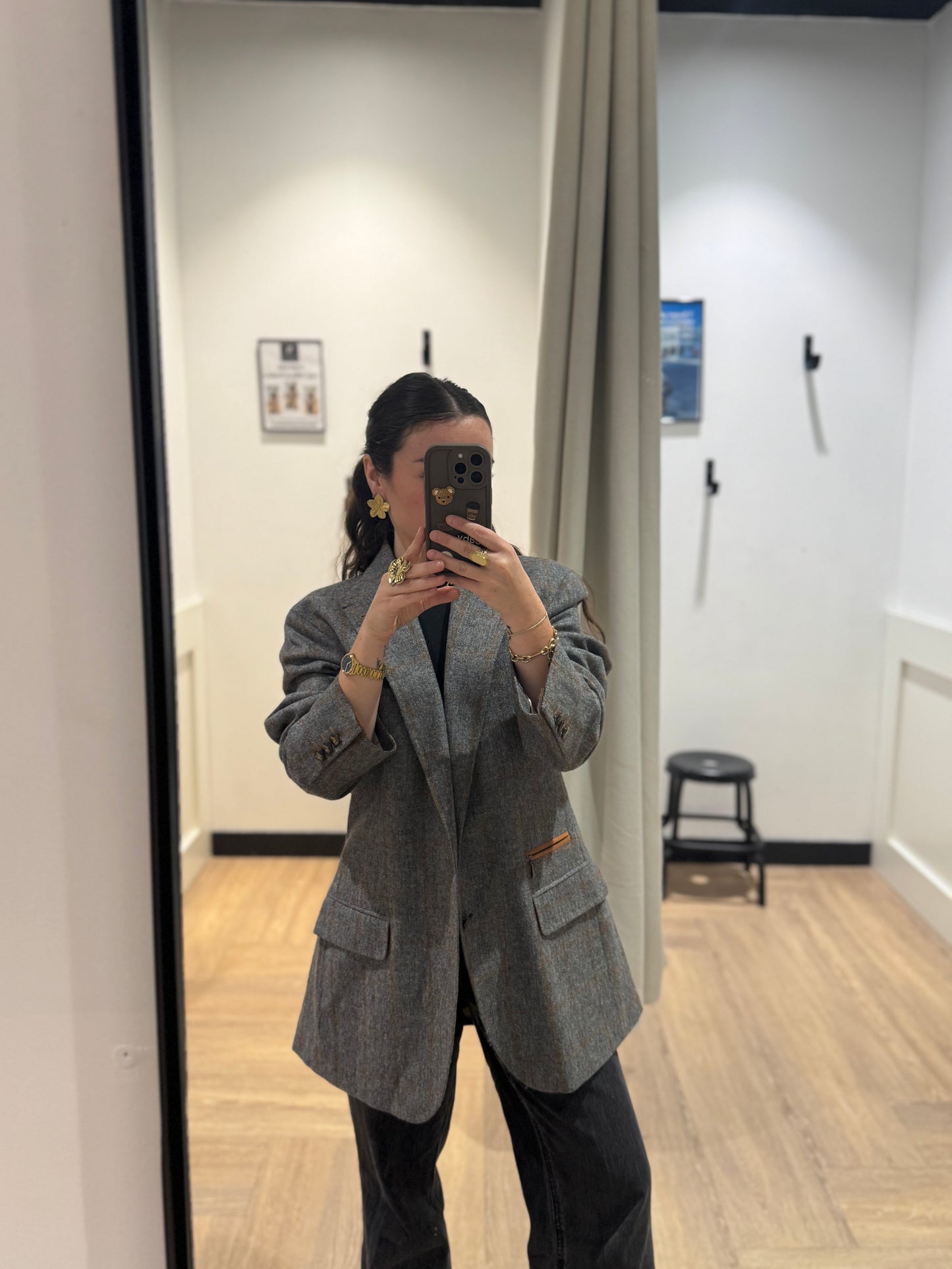 Blazer vintage à carreaux L