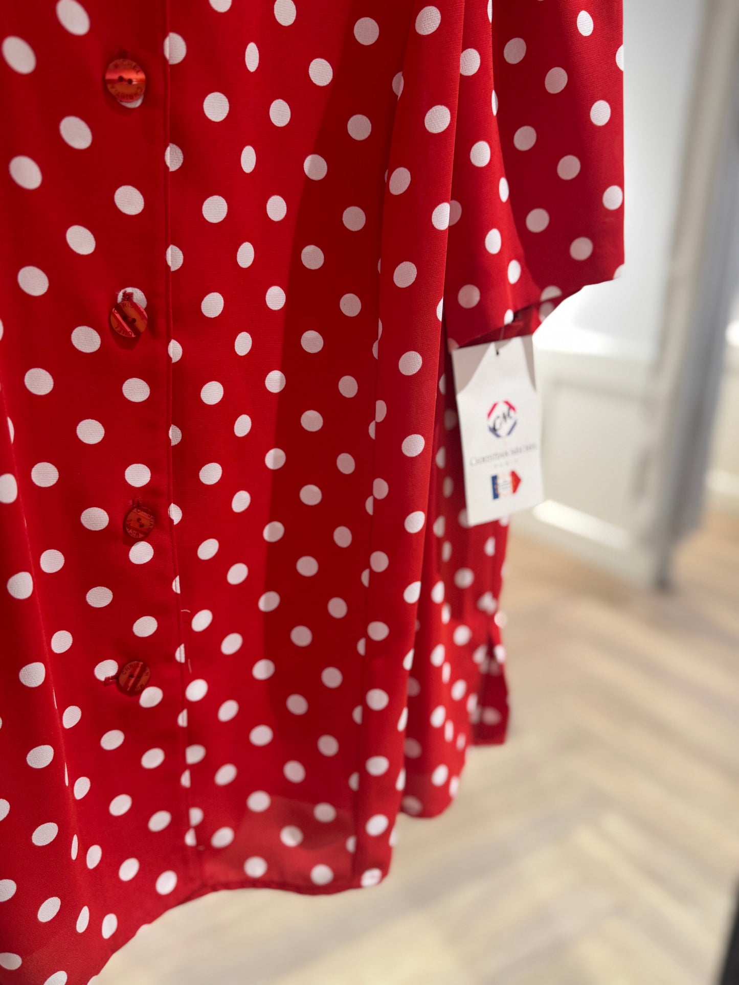 Blouse vintage à pois XXXL