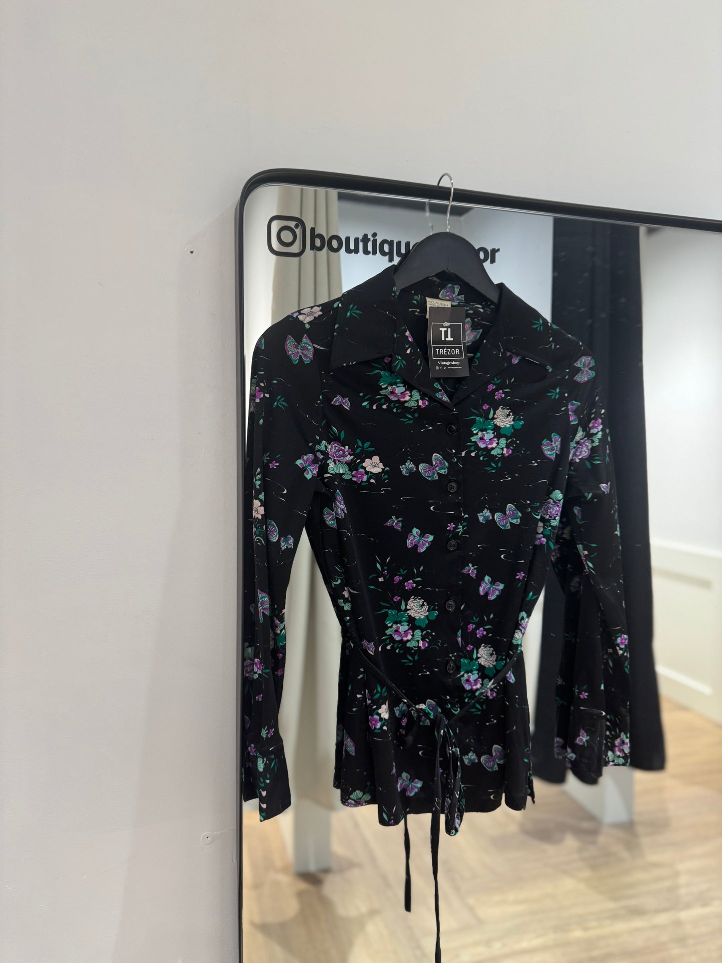 Blouse vintage à fleurs XS