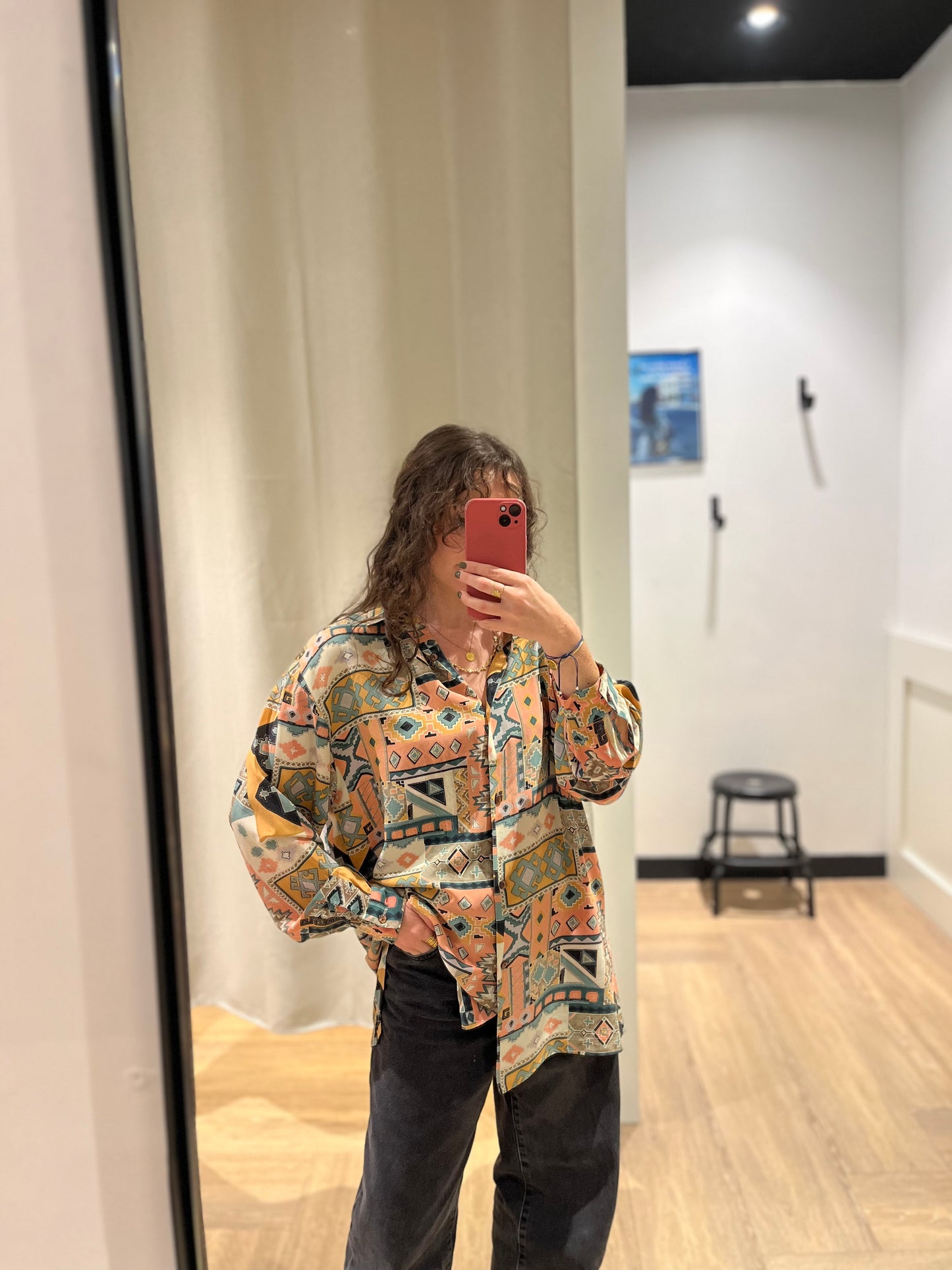 Blouse en soie à motifs M