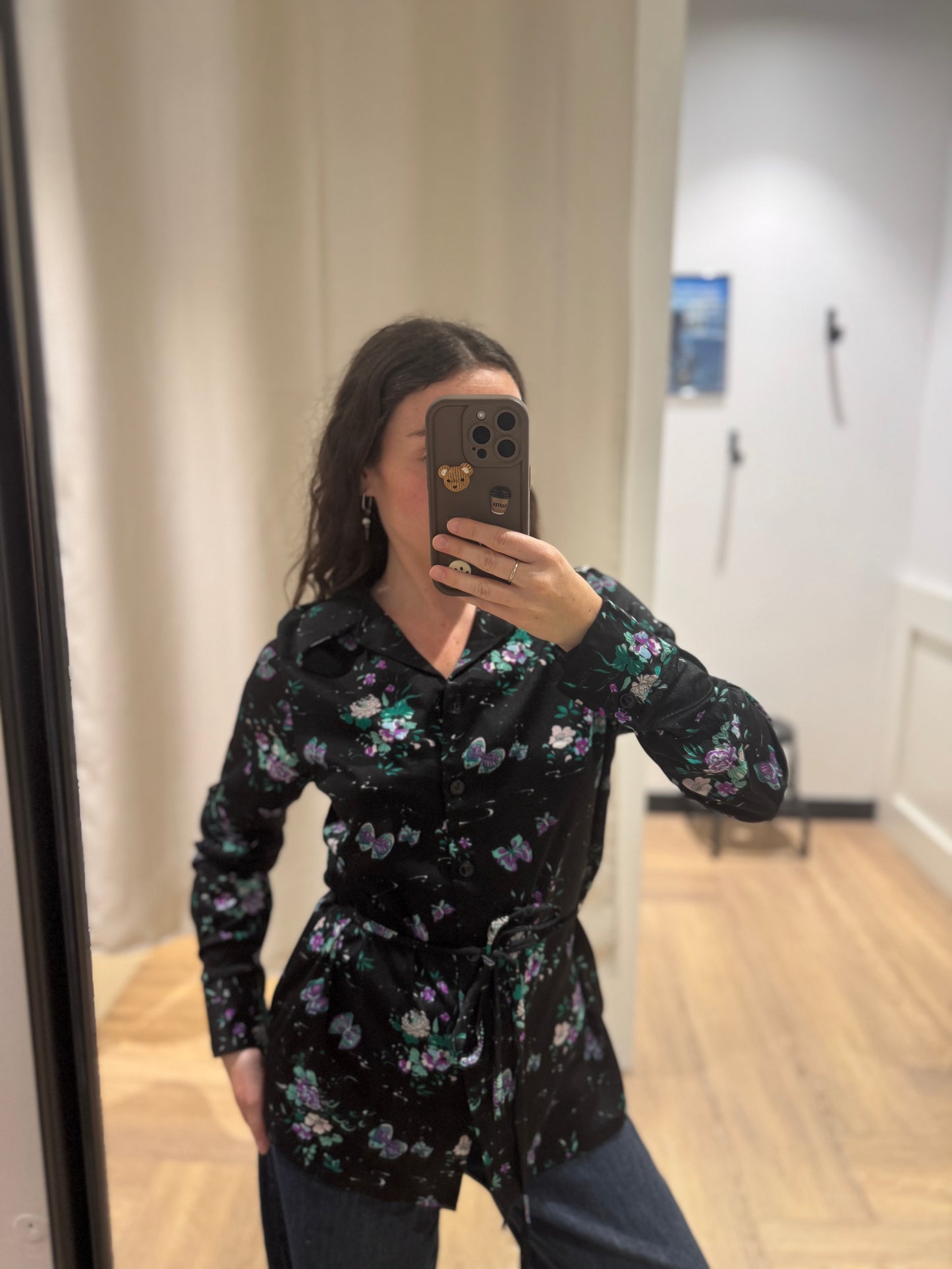Blouse vintage à fleurs XS
