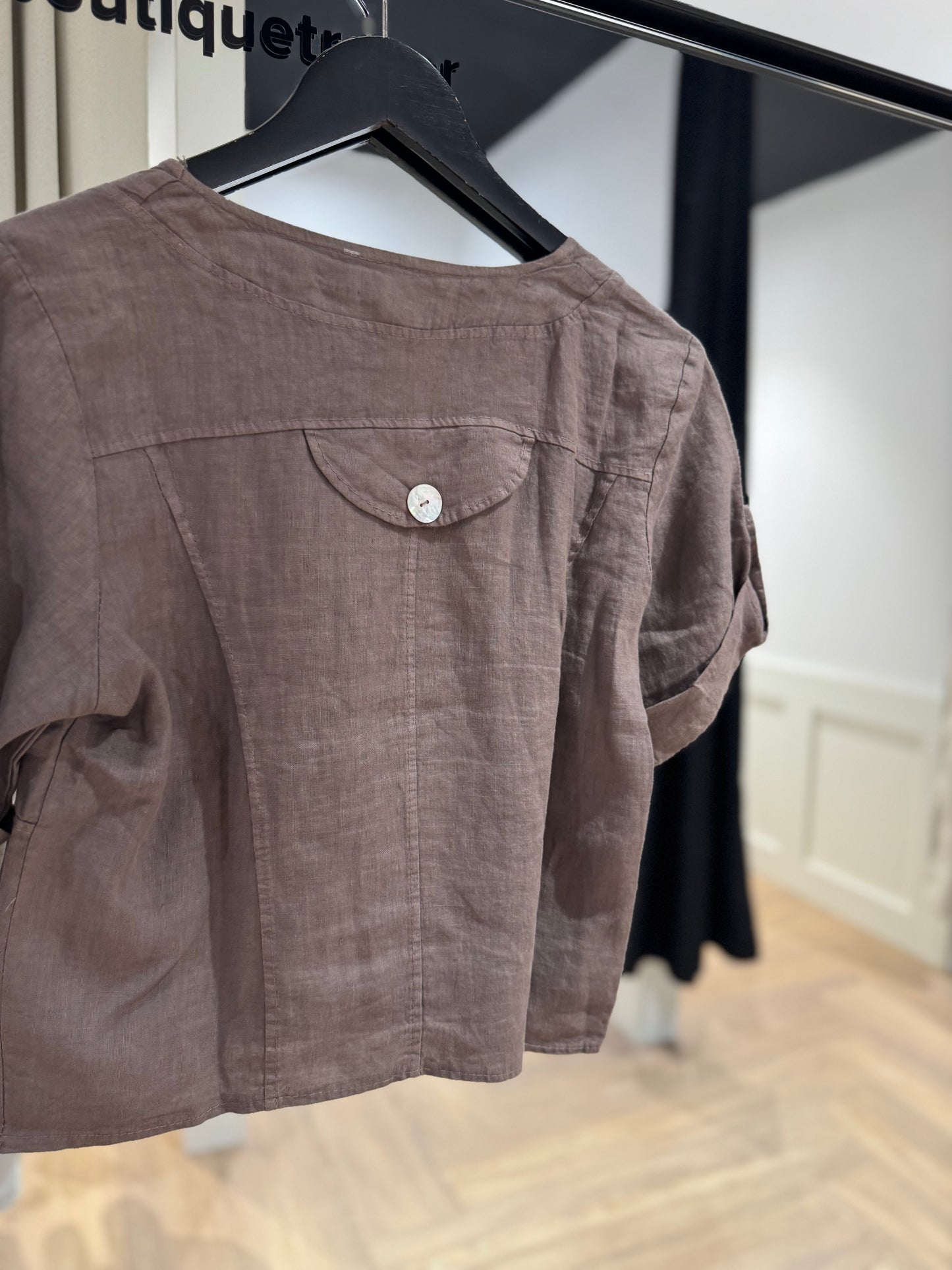 Blouse courte en lin M