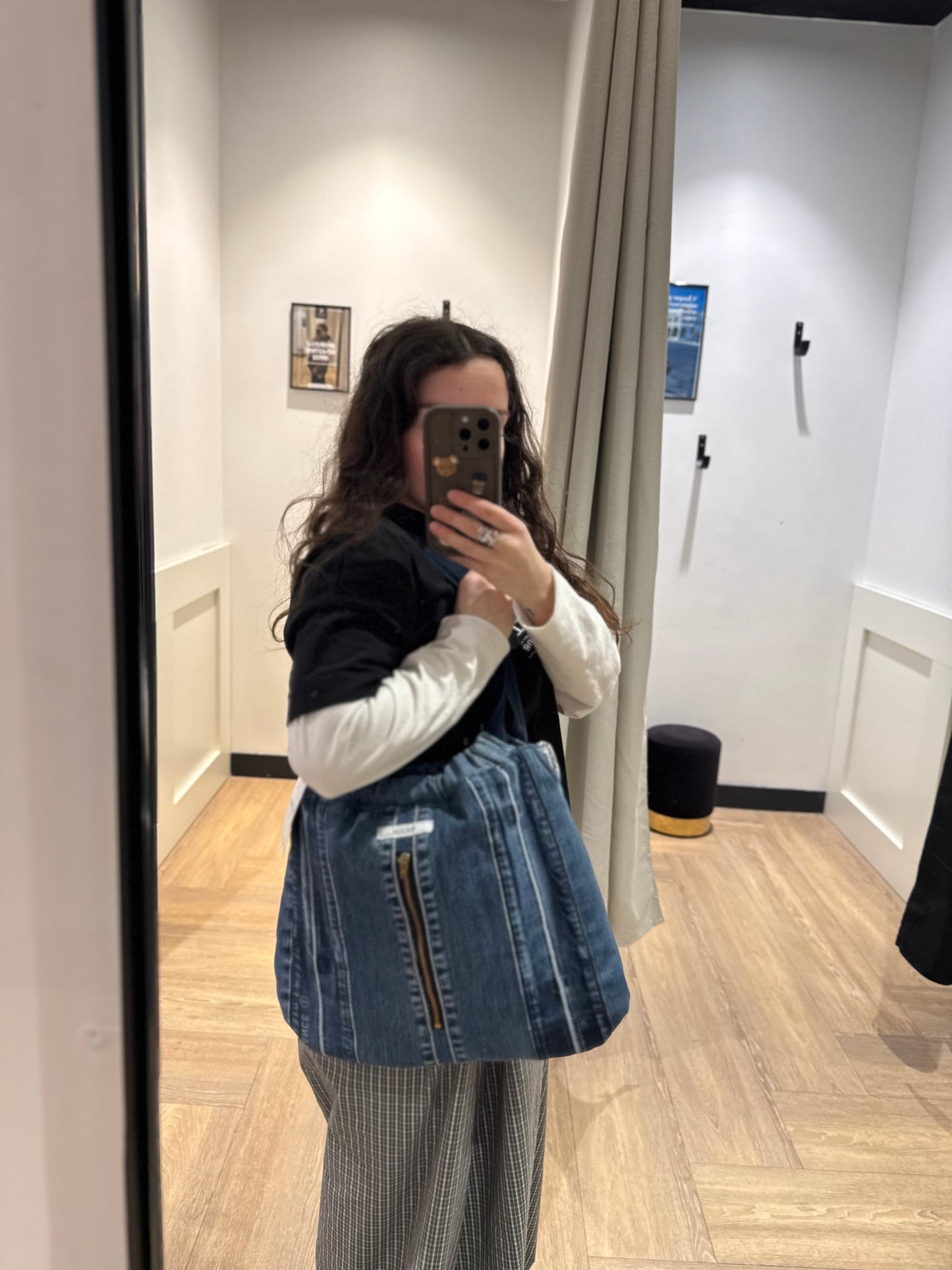 Sac seau en jean upcyclé Trézor
