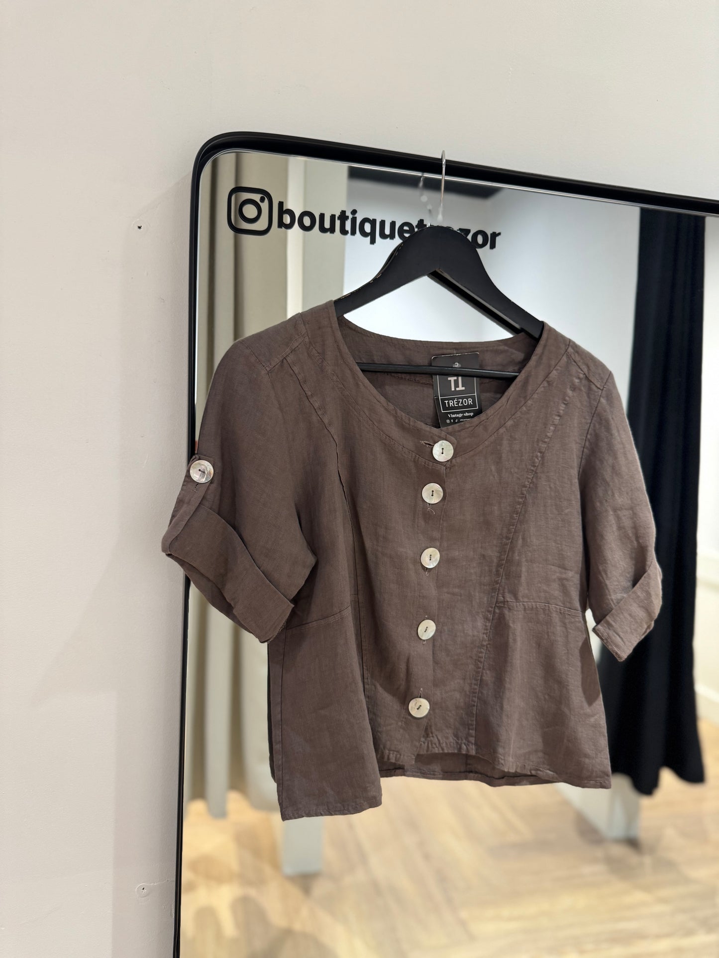 Blouse courte en lin M