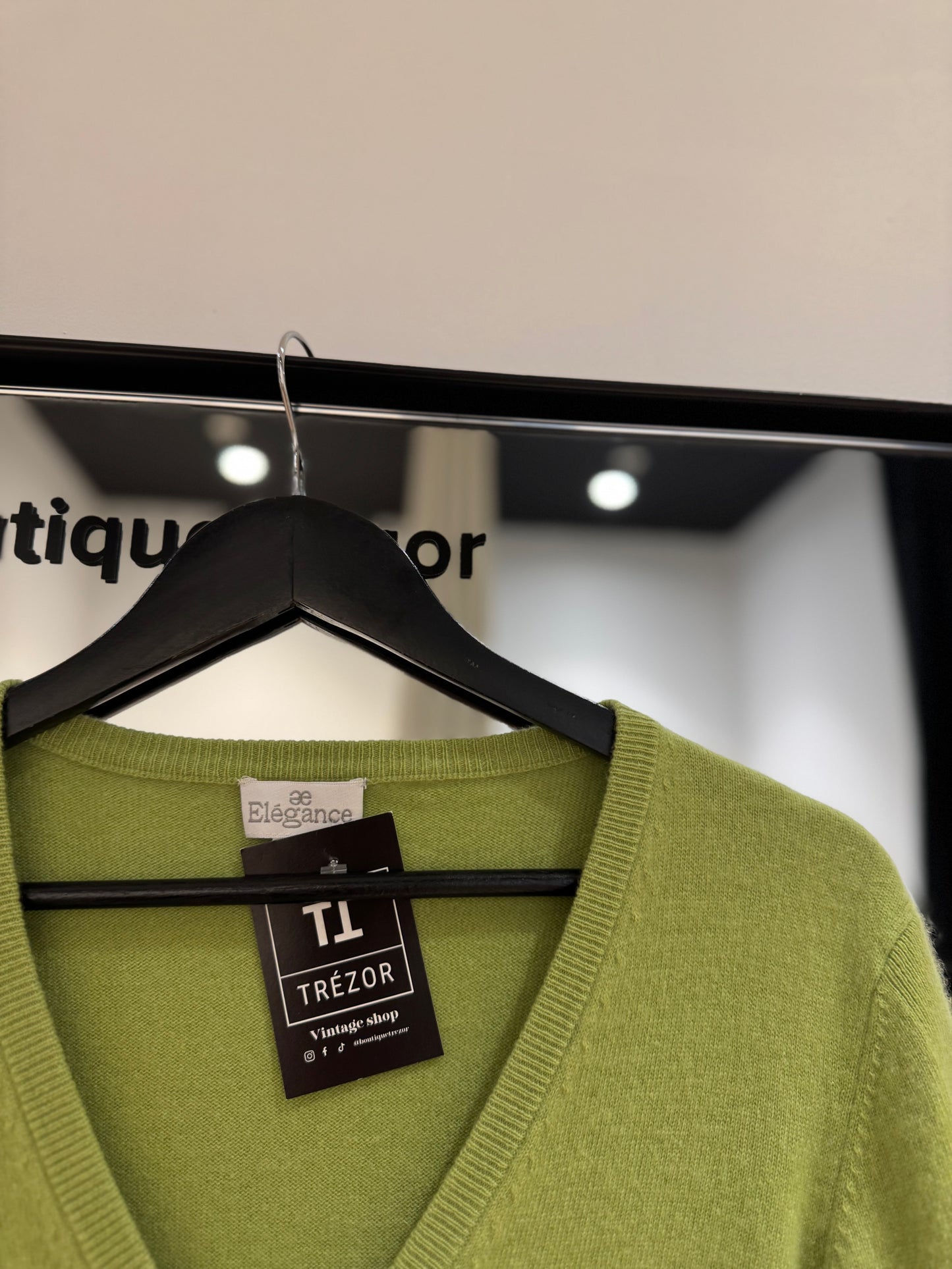Cardigan en cachemire vert L