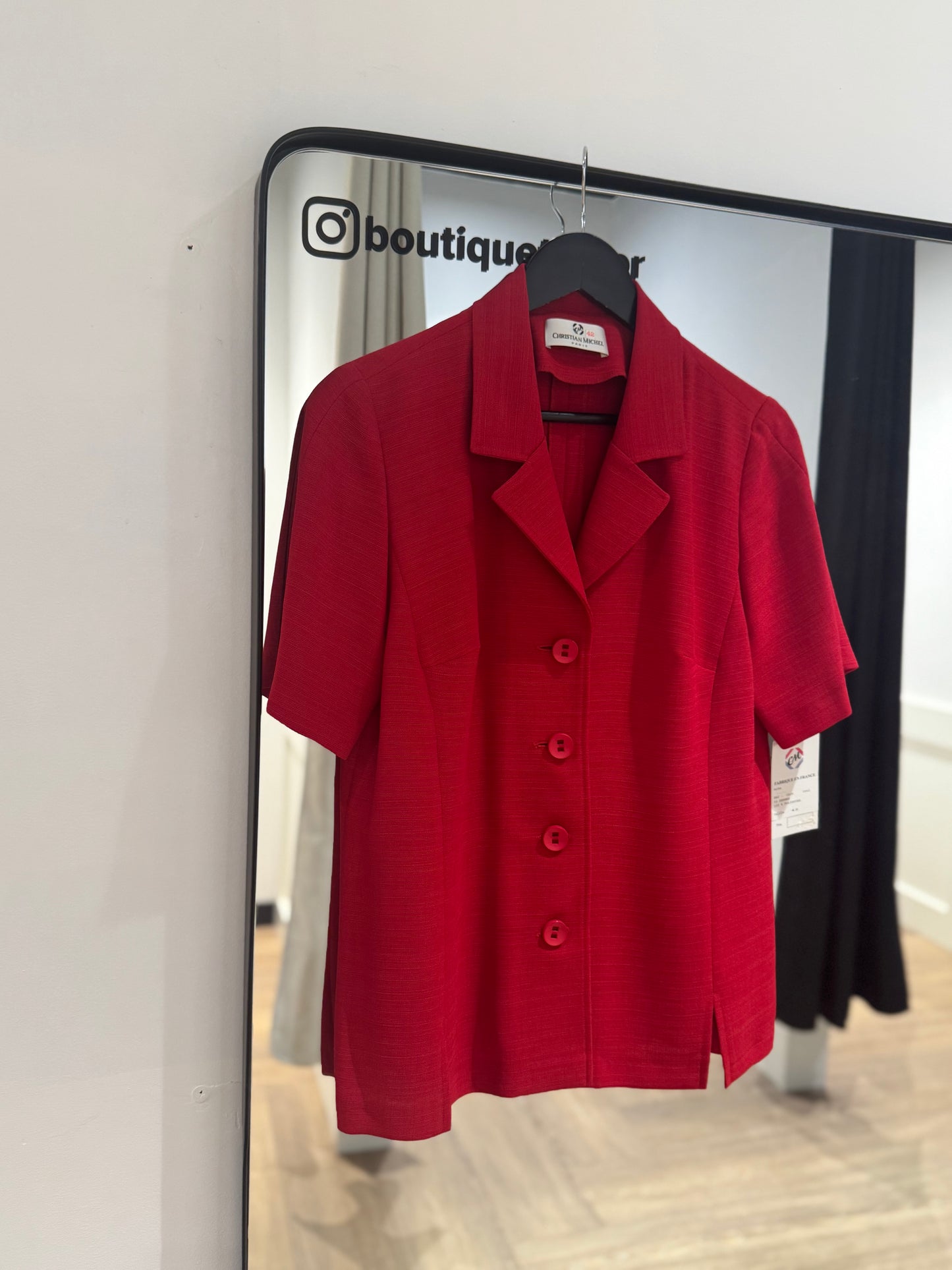 Blouse vintage rouge L/XL