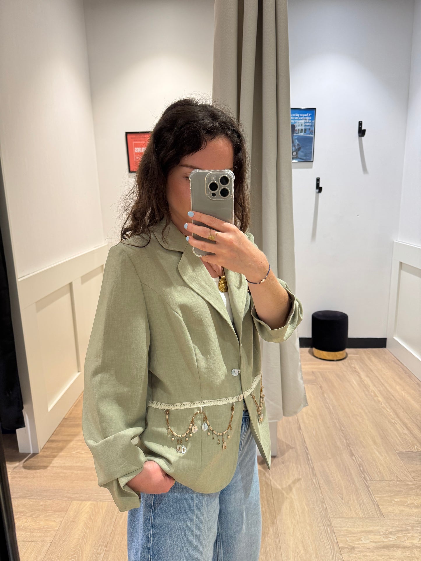 Veste blazer vintage à breloques L