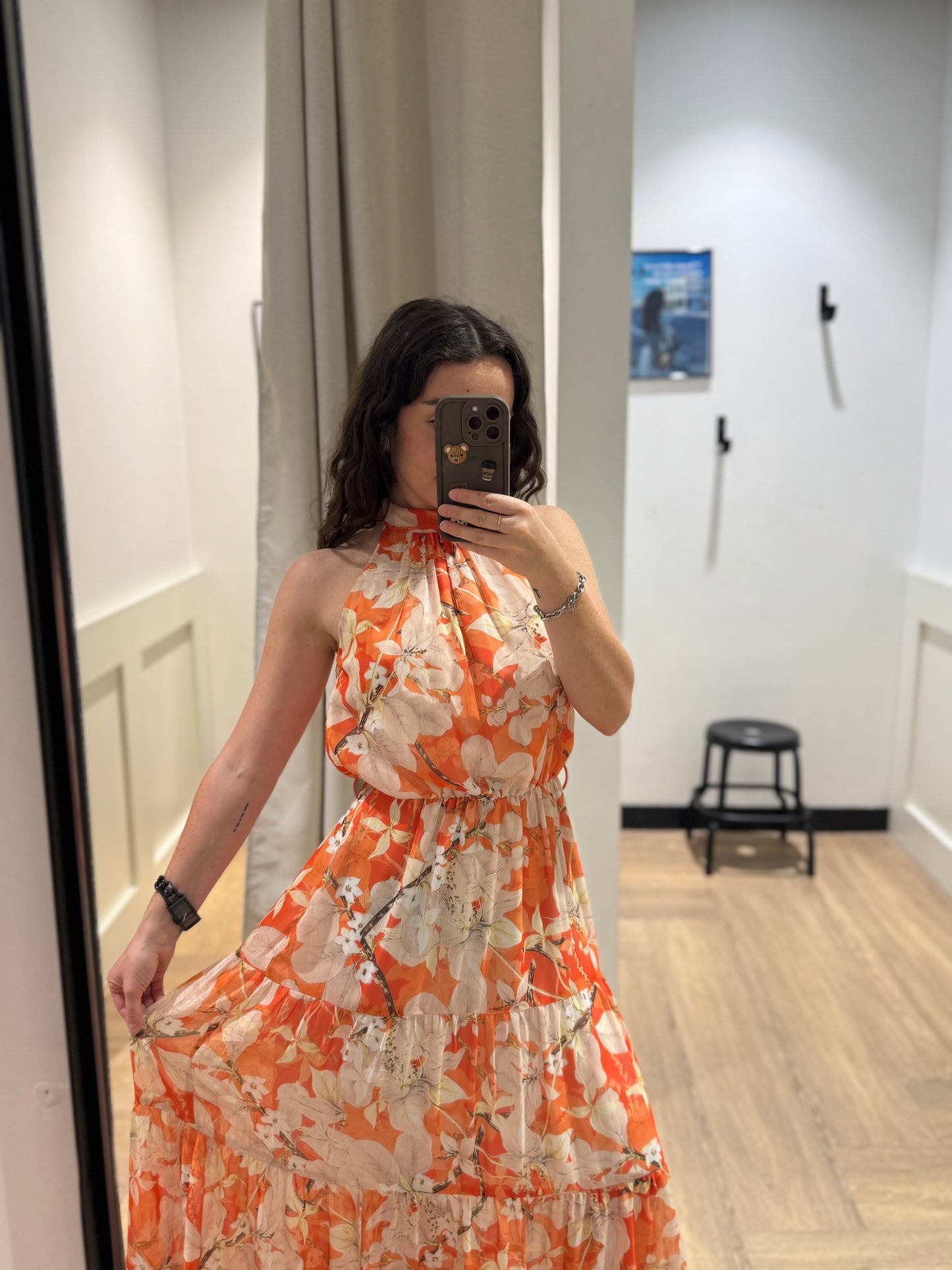 Robe longue à fleurs S