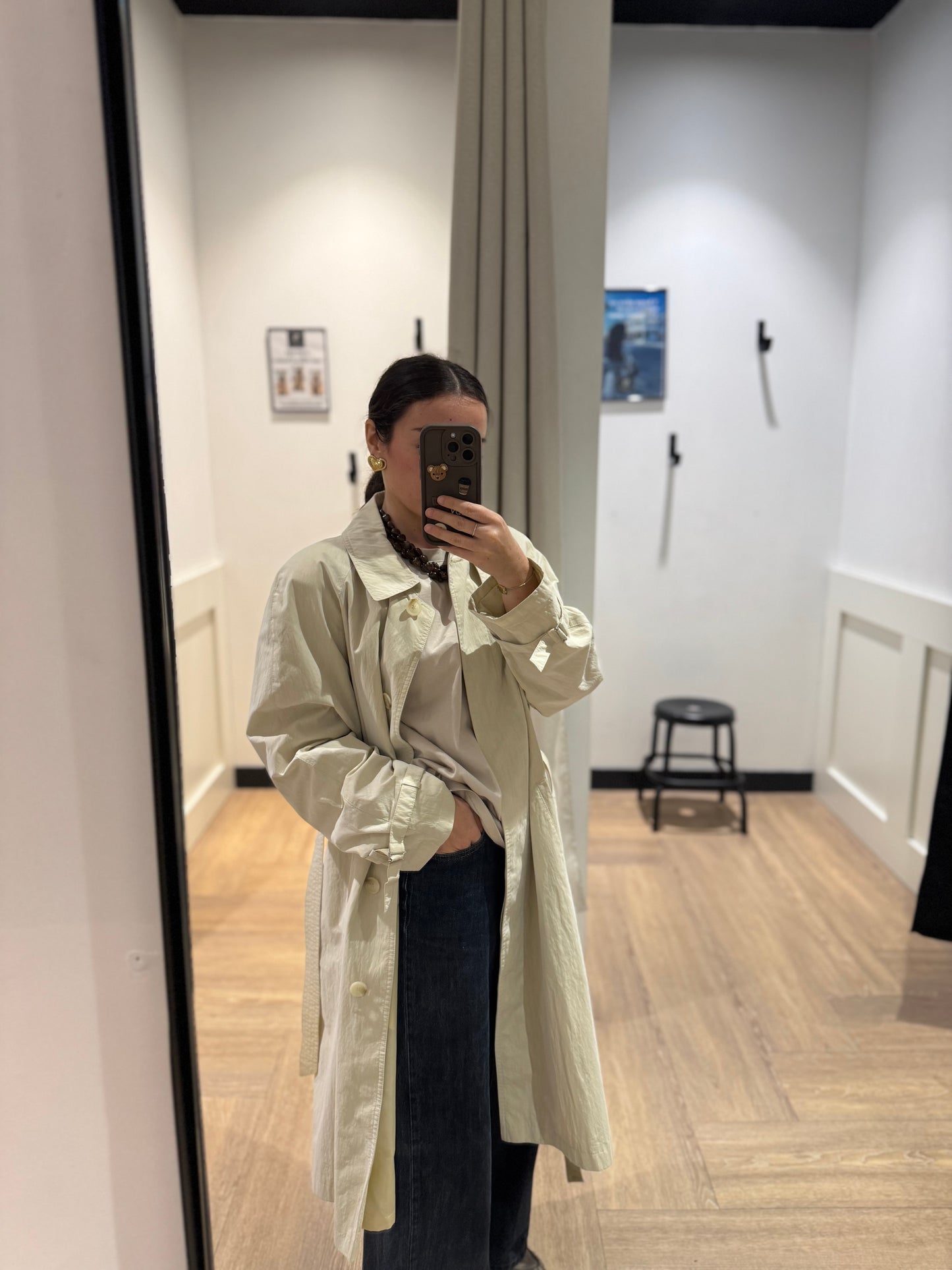 Trench vintage à épaulettes L