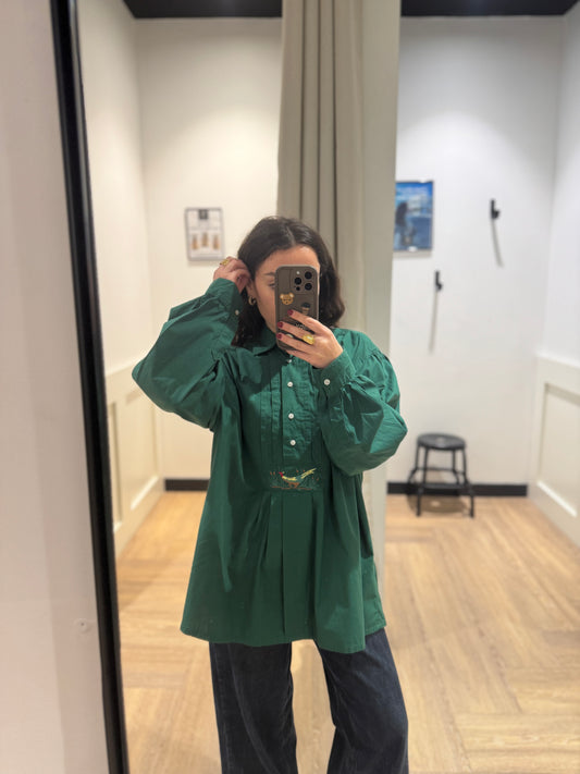 Chemise vintage à broderies XL