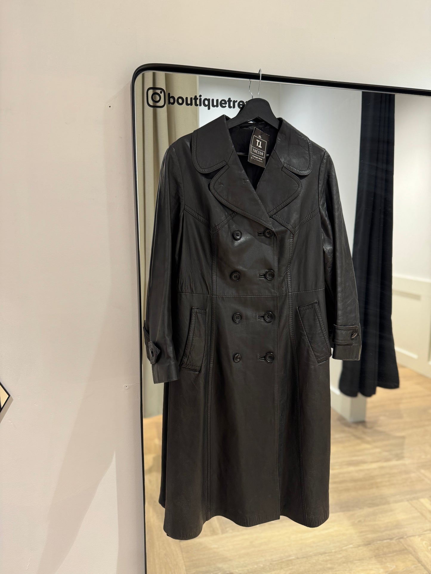 Trench long en cuir S