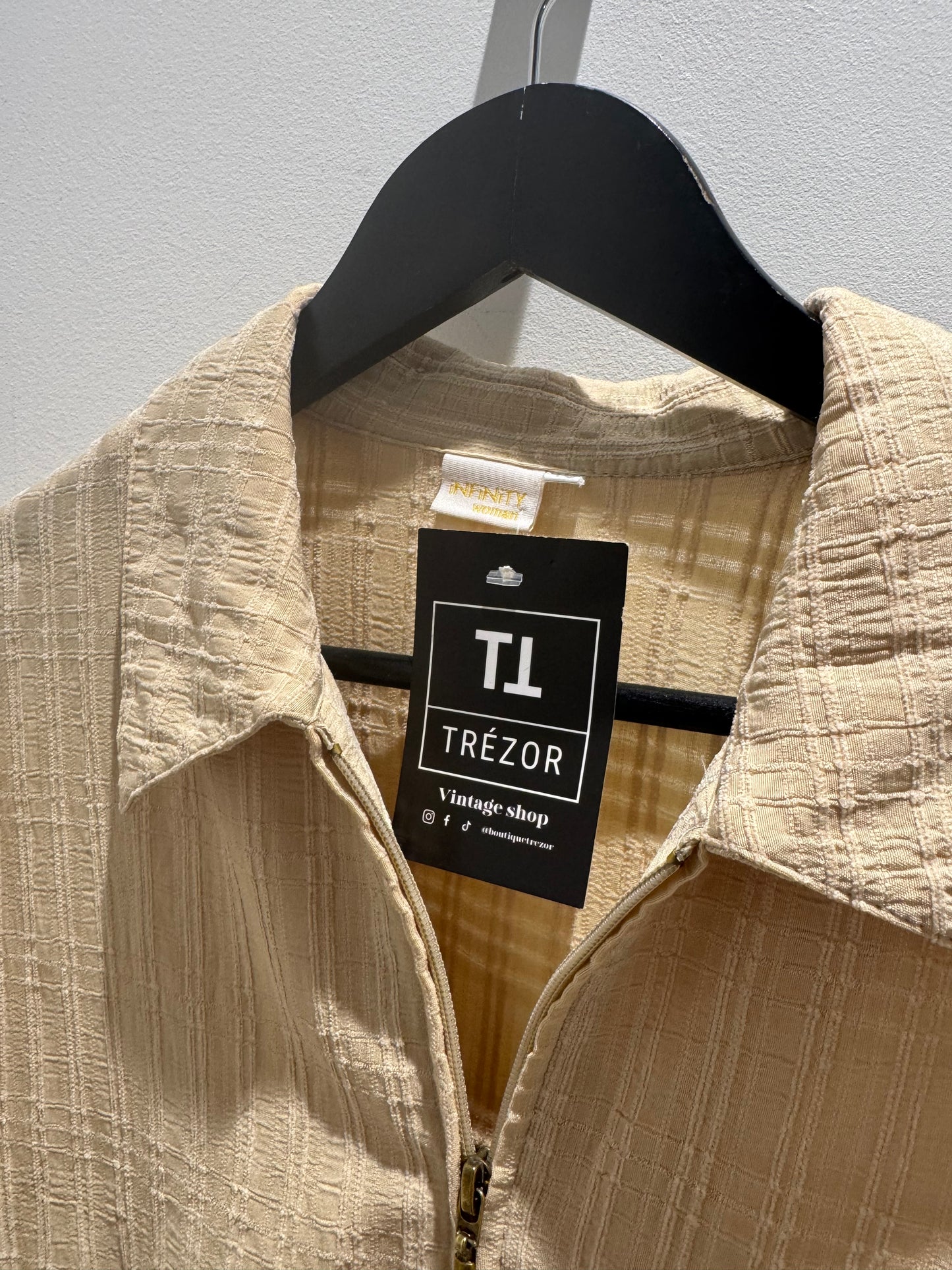 Blouse vintage à zip XL